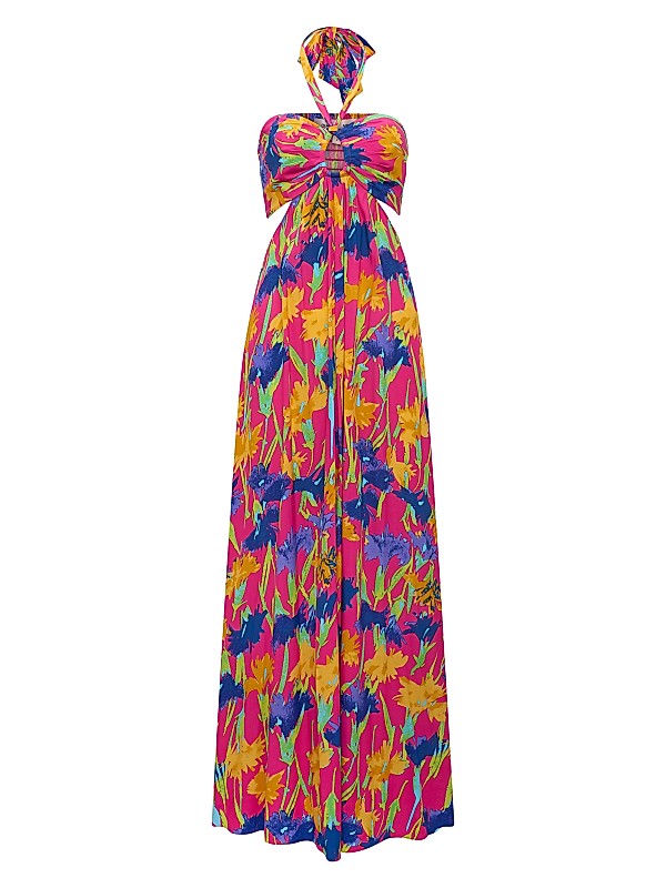 Shop Diane von Furstenberg Ainslina Halter Maxi Dress | Saks Shop Diane von Furstenberg Ainslina Halter Maxi Dress | Saks