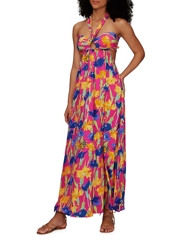 Shop Diane von Furstenberg Ainslina Halter Maxi Dress | Saks Shop Diane von Furstenberg Ainslina Halter Maxi Dress | Saks