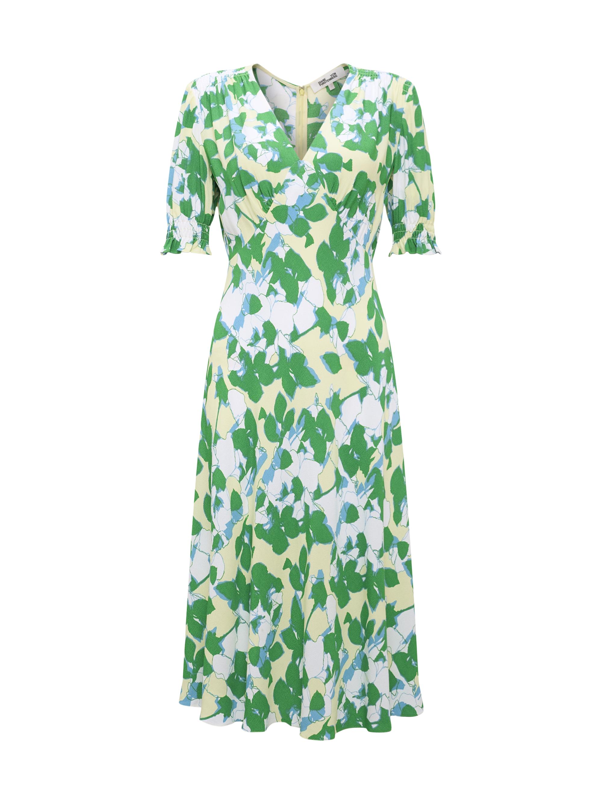 Diane von Furstenberg Women's Jemma Crepe Knee-Length Dress - Earth Floral Multi