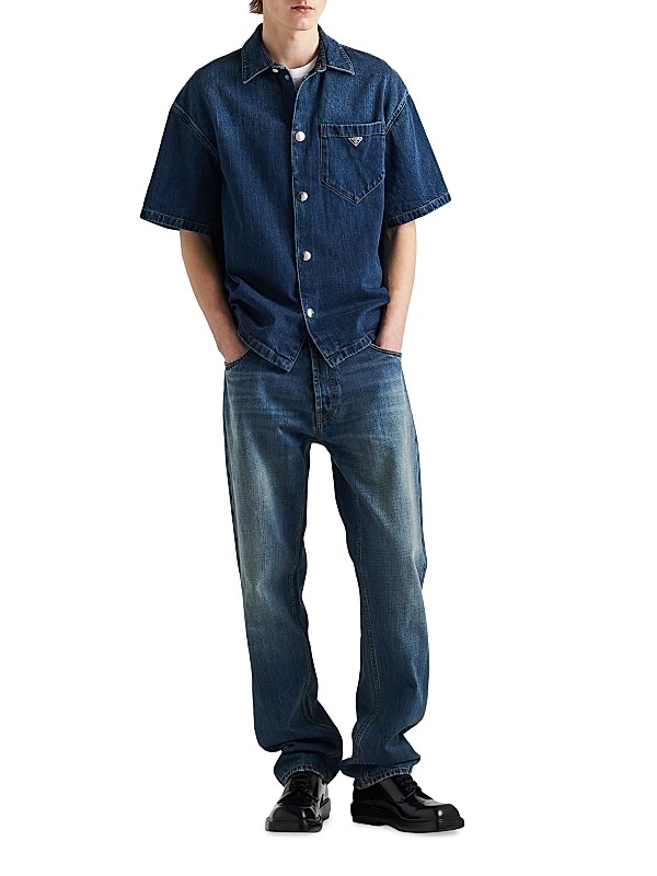Shop Prada Denim Shirt | Saks Fifth Avenue Shop Prada Denim Shirt | Saks Fifth Avenue