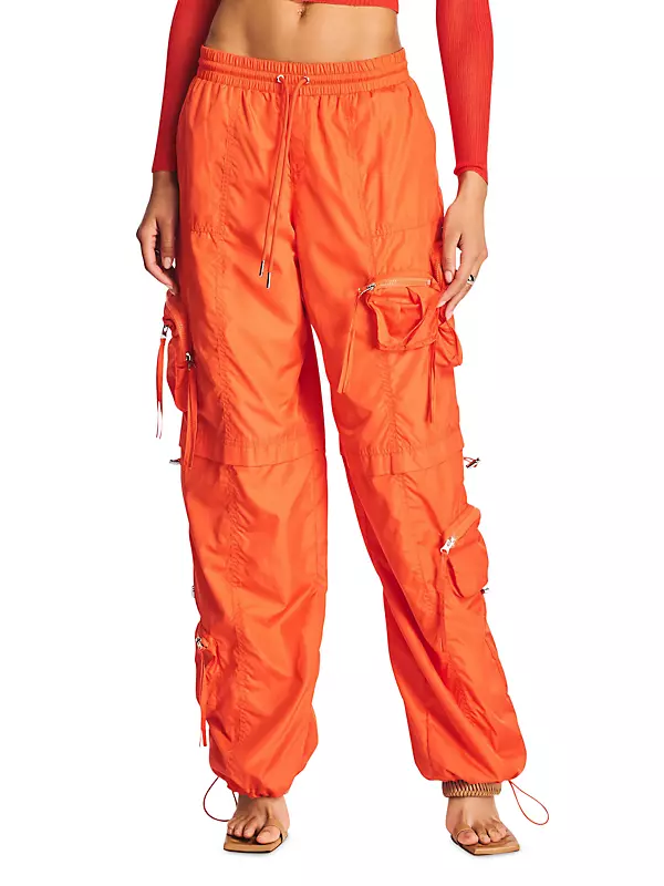 SER.O.YA Alba Ruched Cargo Pant in Blood Orange