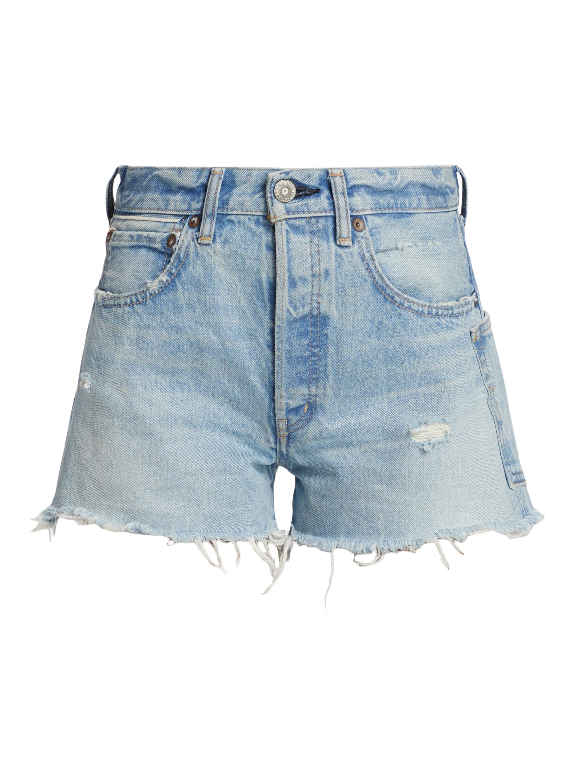 Moussy Vintage Women's Mckendree Distressed Denim Shorts - Light Blue