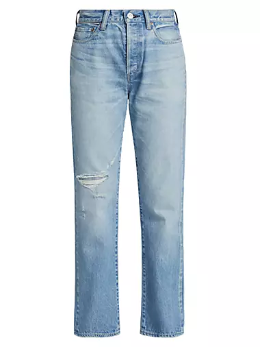 Cliffdale High-Rise Distressed Straight Jeans