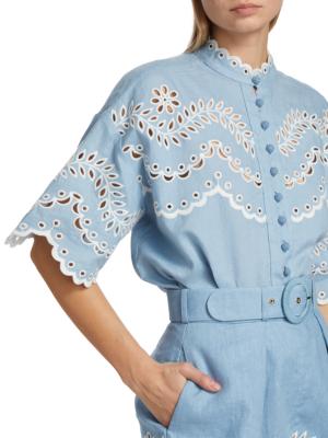 ZIMMERMANN - Embroidered Linen Shirt