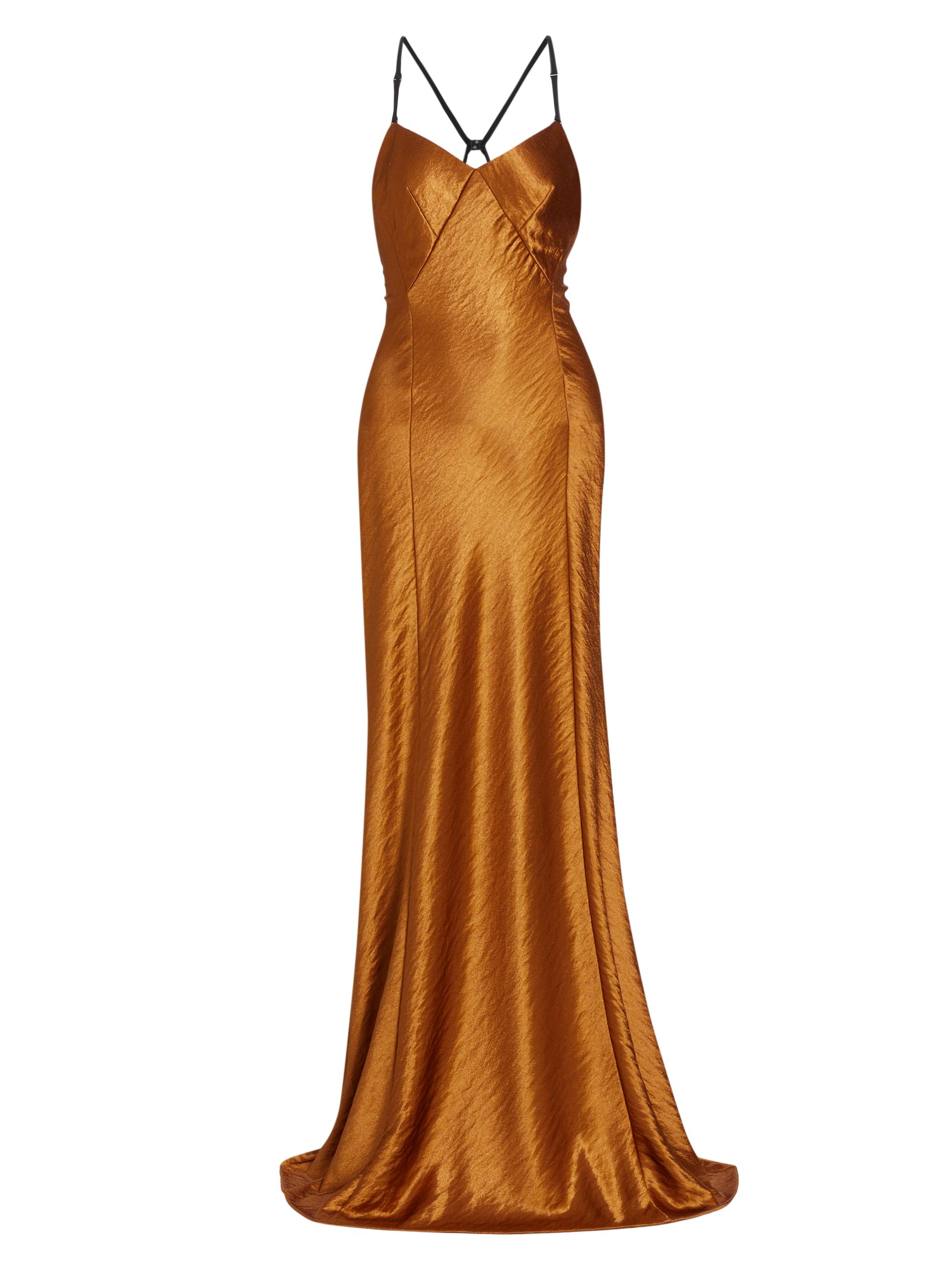 Jason Wu Collection Women's Hammered Satin Backless Gown - Burnished Gold