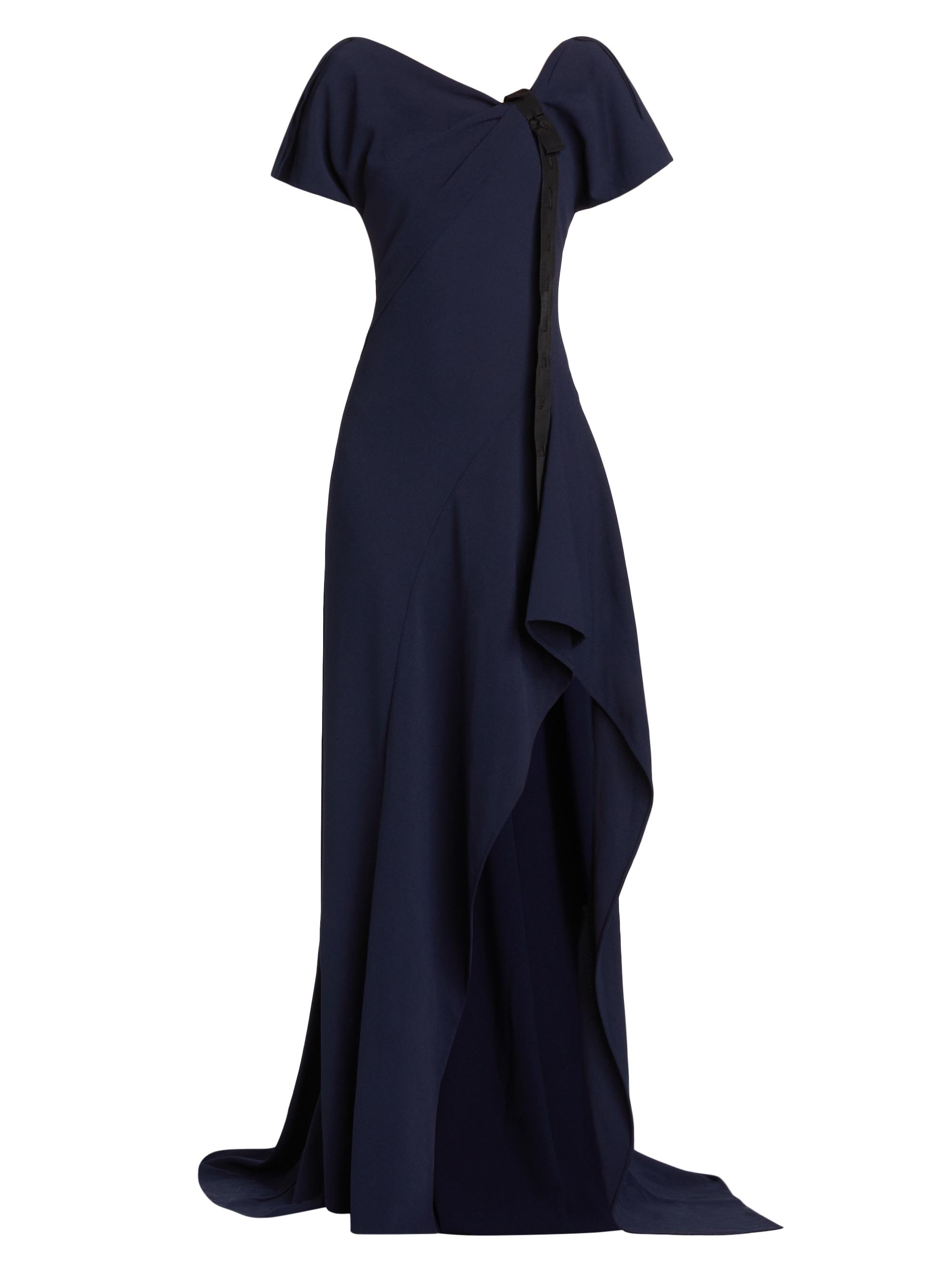 Jason Wu Collection Women's Fluid Crêpe Ruched Tie Gown - Navy