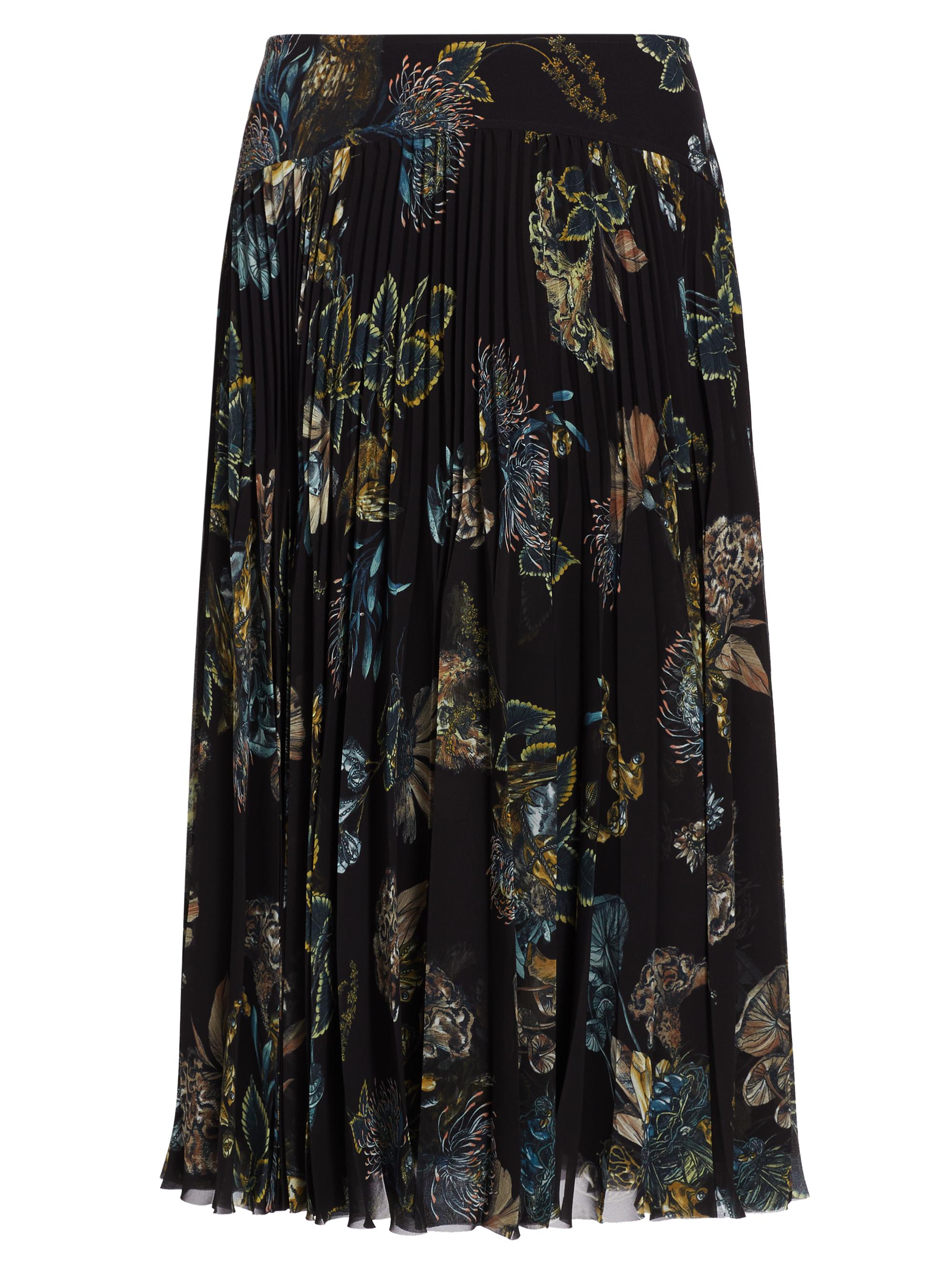 Jason Wu Collection Forest Floral Chiffon Pleated Midi-Skirt