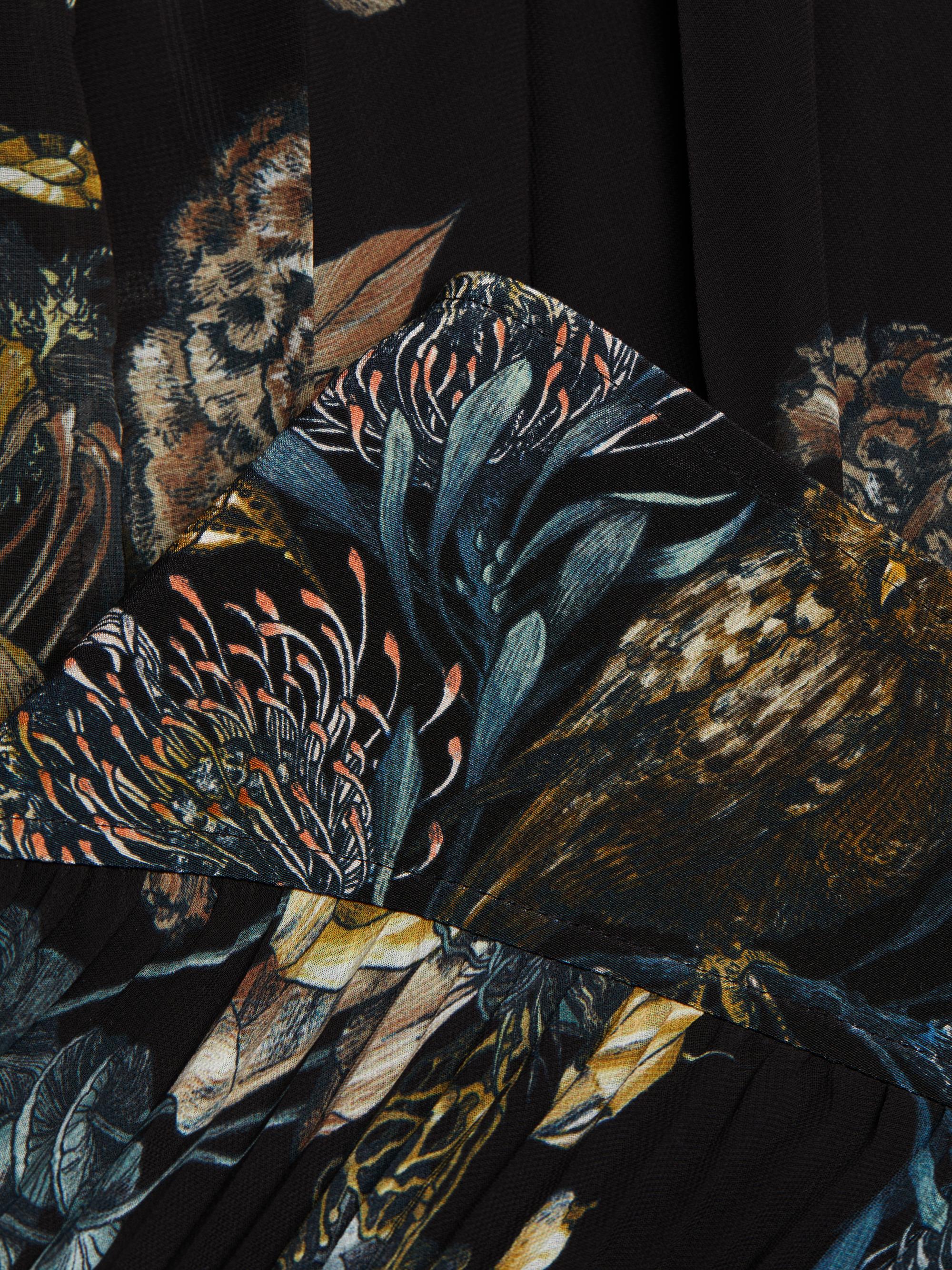 Jason Wu Collection Forest Floral Chiffon Pleated Midi-Skirt