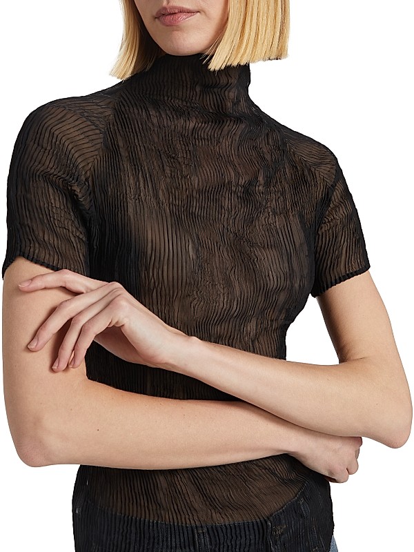 Shop Issey Miyake Chiffon Twist Smokey Blouse | Saks Fifth Shop Issey Miyake Chiffon Twist Smokey Blouse | Saks Fifth