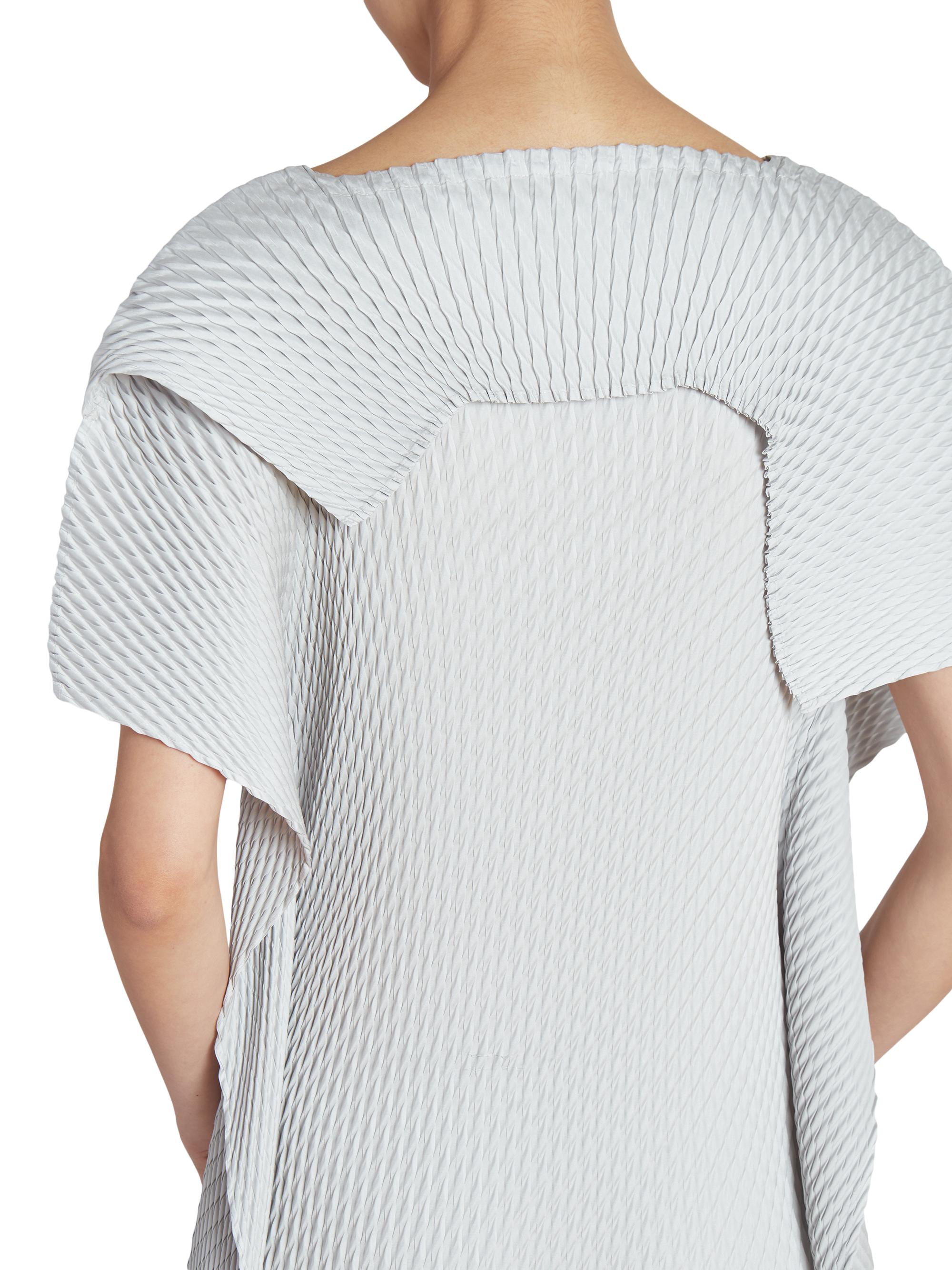 Shop Issey Miyake Sleek Pleats Asymmetric Midi-Dress | Saks Fifth 