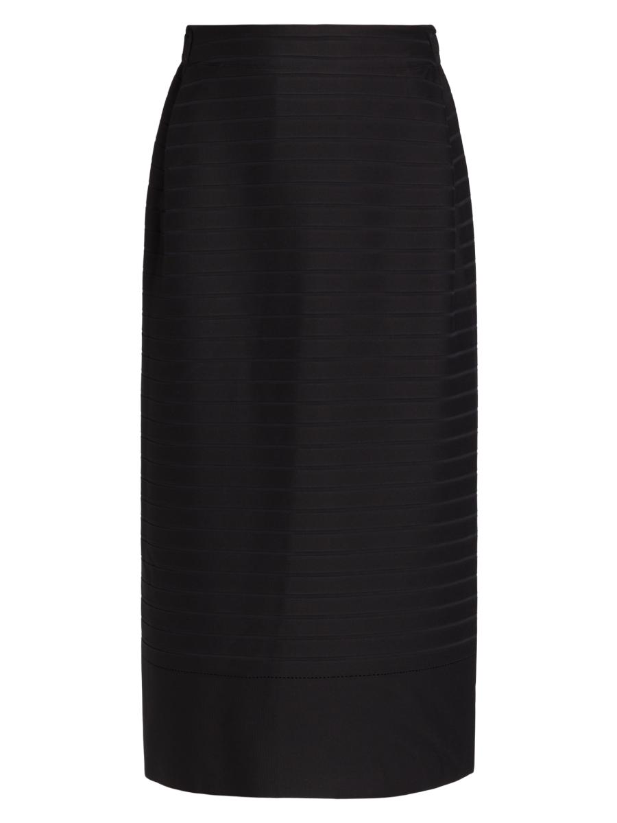 me ISSEY MIYAKE シャギースカート 切替 ウエストゴム 黒 ISSEYMIYAKE(イッセイミヤケ) ロングスカート サイズ2 M