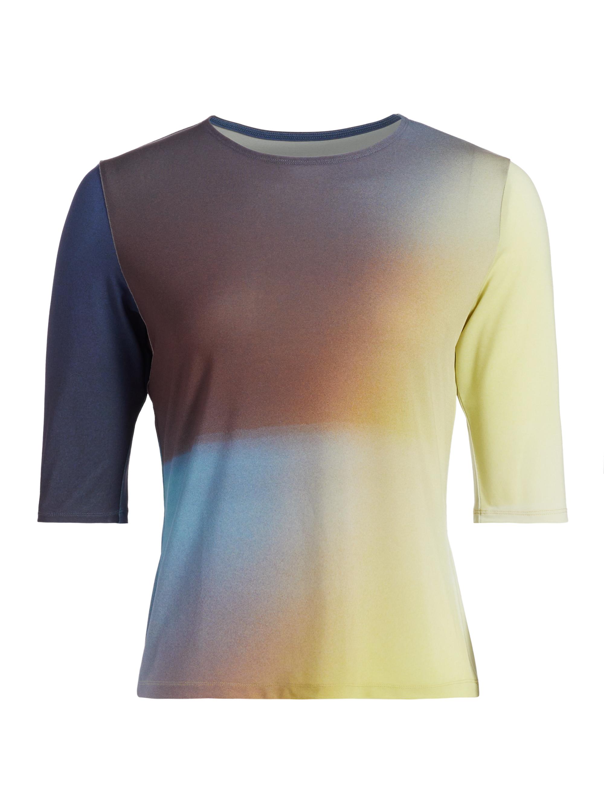 Issey Miyake Women's Grasping The Formless Light Leak Gradient Top - Yellow Dark Blue