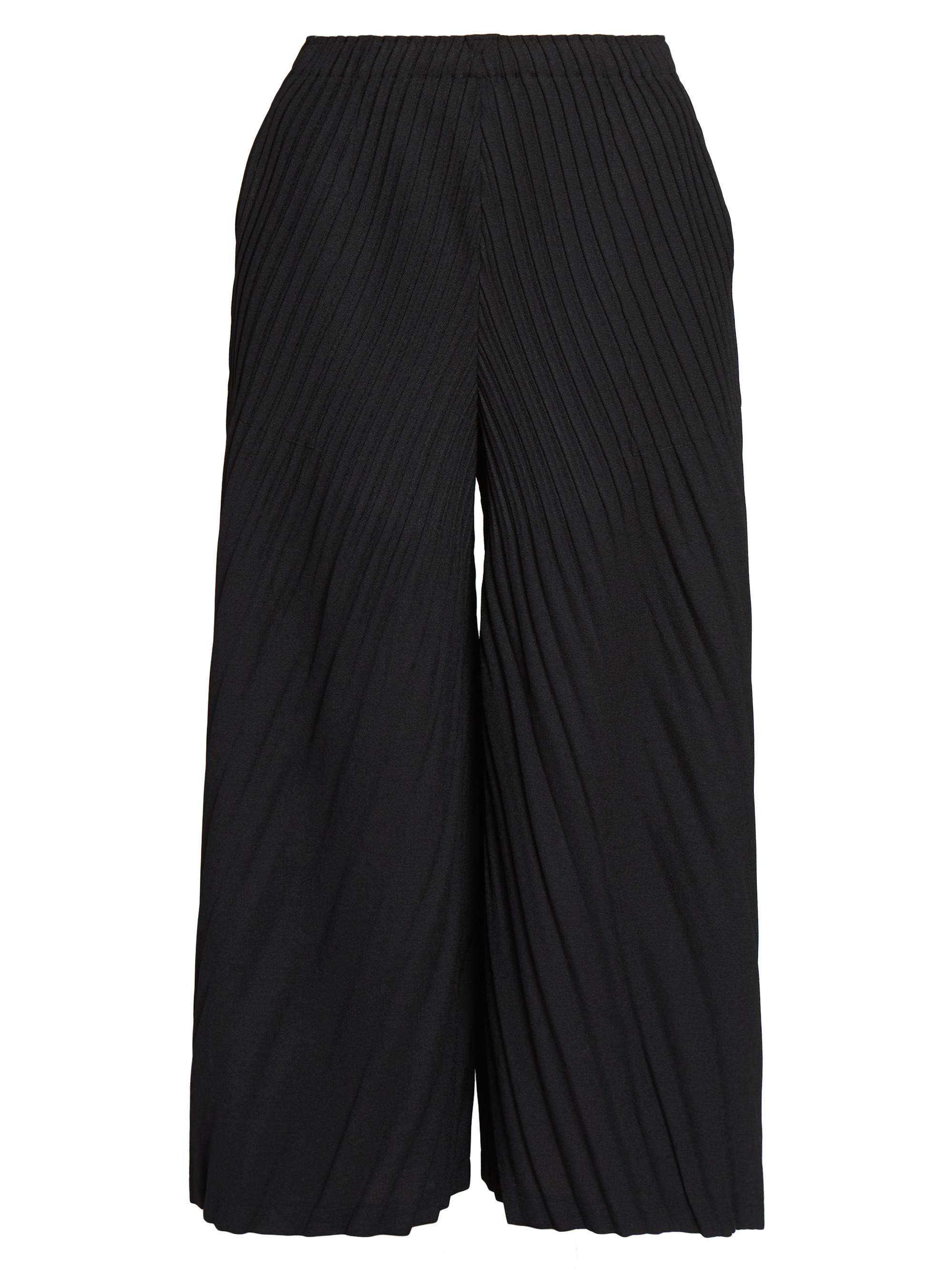 Issey Miyake Women's Linen-Like Pleated Pants - Black
