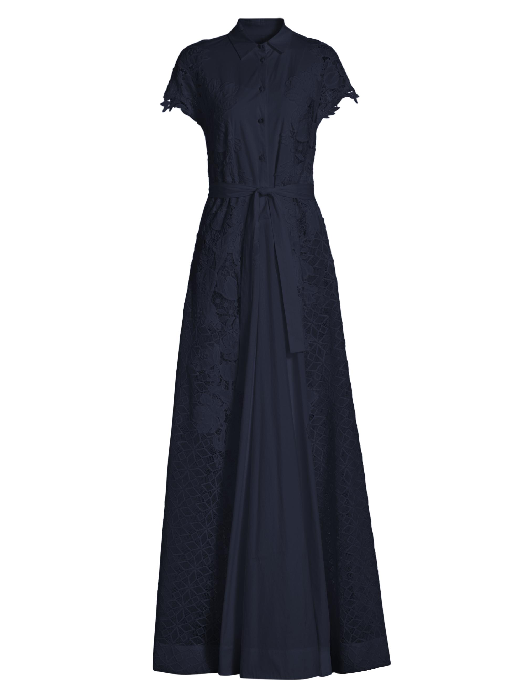 Lela Rose Guipure Lace Tie-Waist Shirtdress | Saks Fifth Avenue