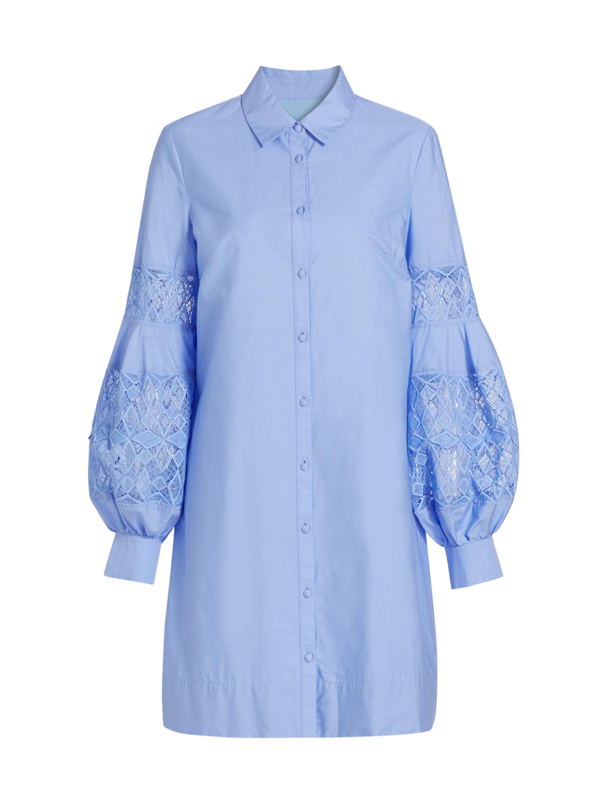 Lela Rose Women's Lace-Trim Poplin Mini Shirtdress - Oxford