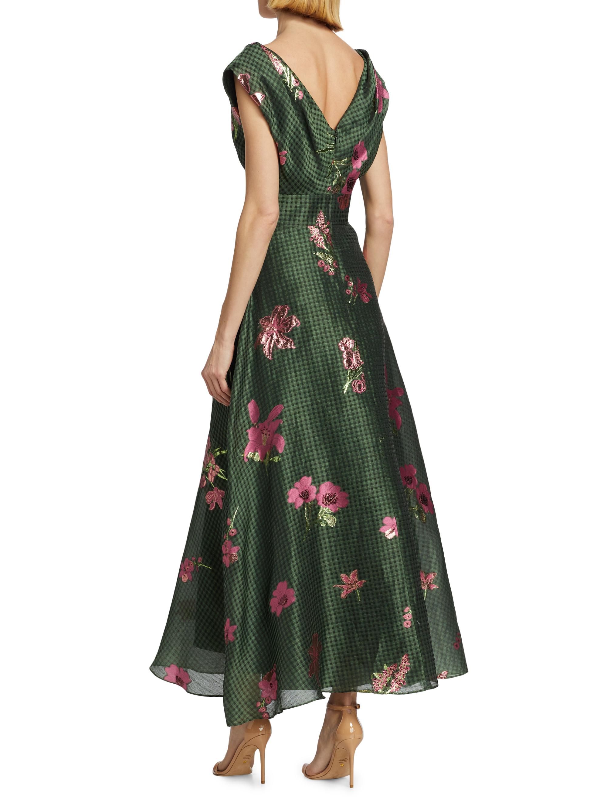 Lela Rose Floral Fil Coupé Maxi Dress | Saks Fifth Avenue
