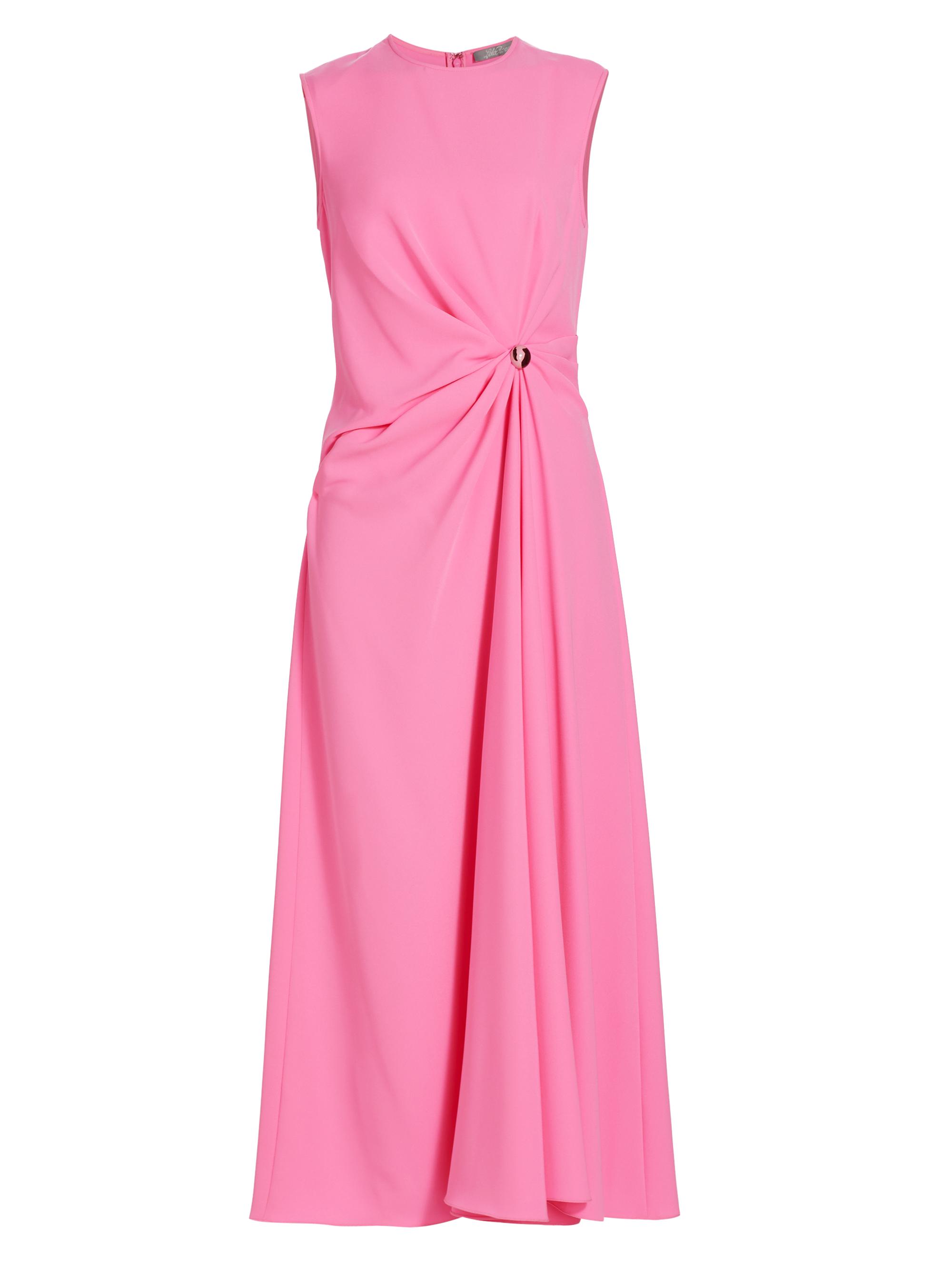 Lela Rose Women's Twist-Waist Crepe Midi-Dress - Peony