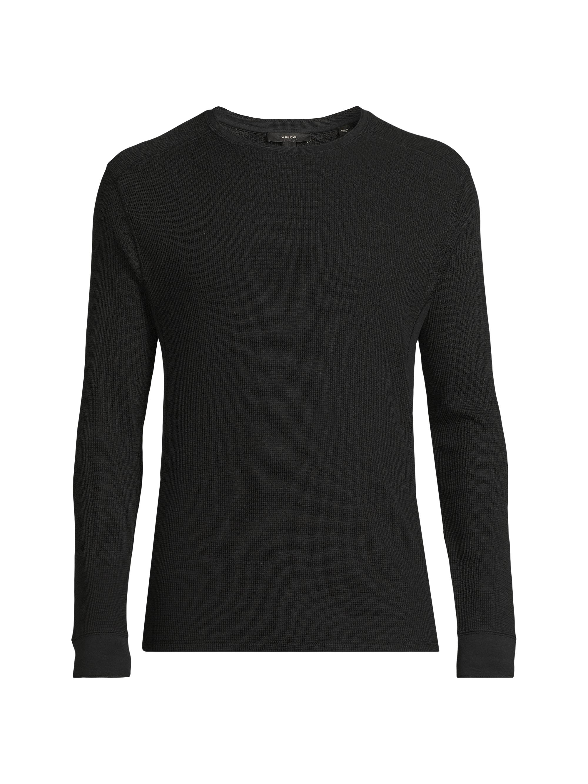 Lyft VINTAGE THERMAL LONG T-SHIRT -BLACK Vince Thermal Crewneck