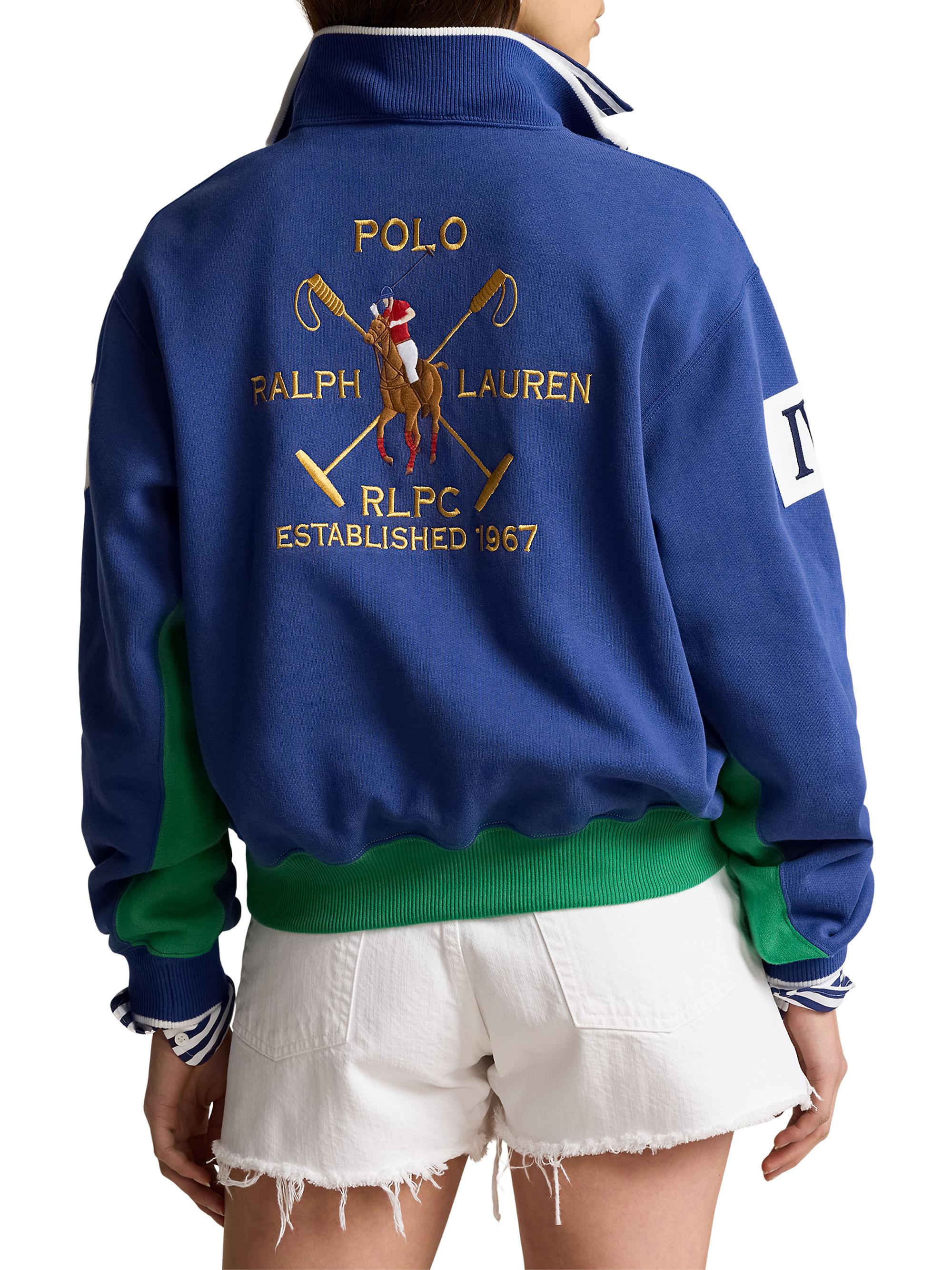 Polo Ralph Lauren Logo Paneled Cotton Fleece Half-Zip