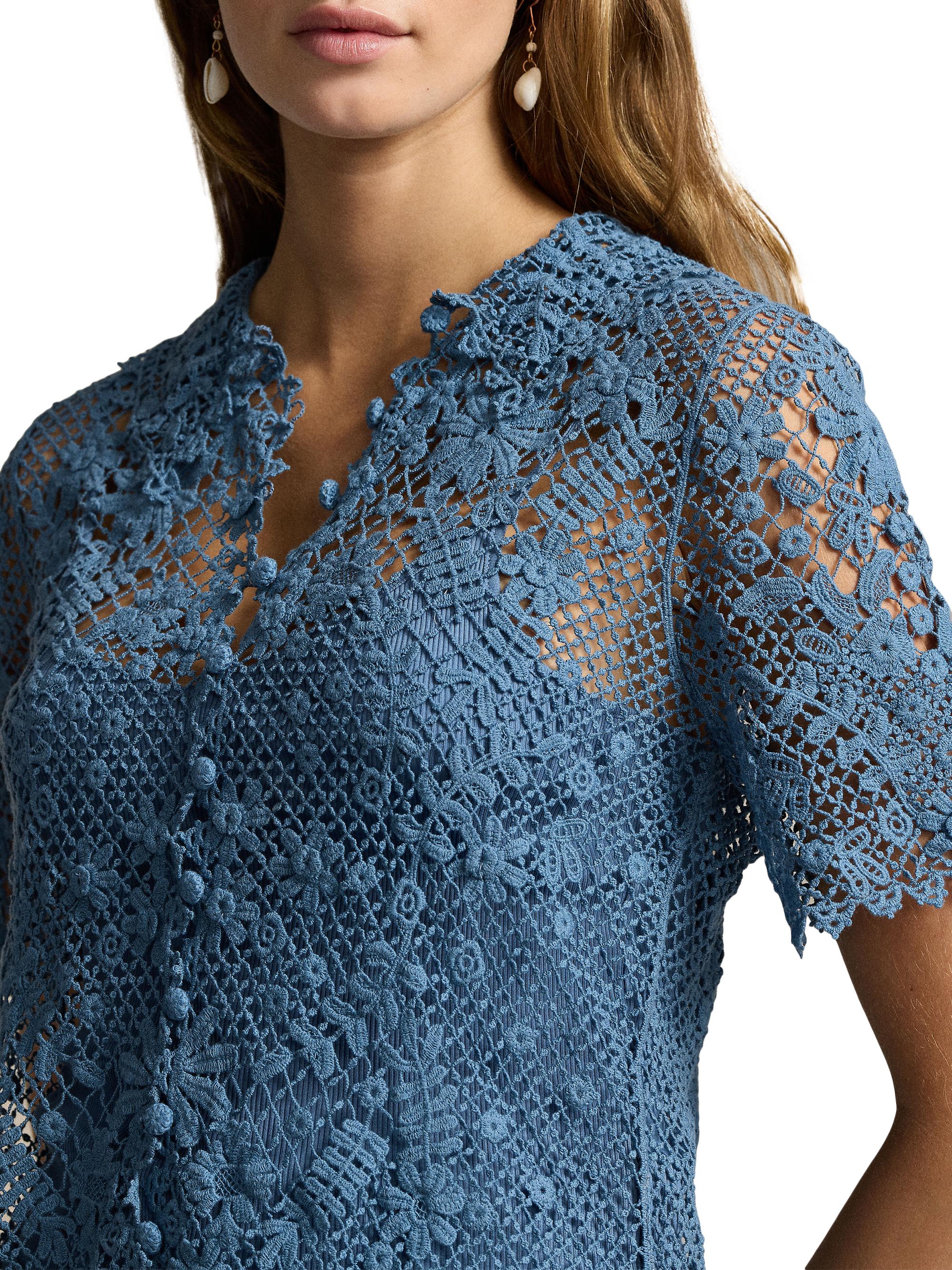 Ralph Laurenフラワー刺繍トップス Polo Ralph Lauren Floral Cotton Lace Blouse | Saks Fifth Avenue