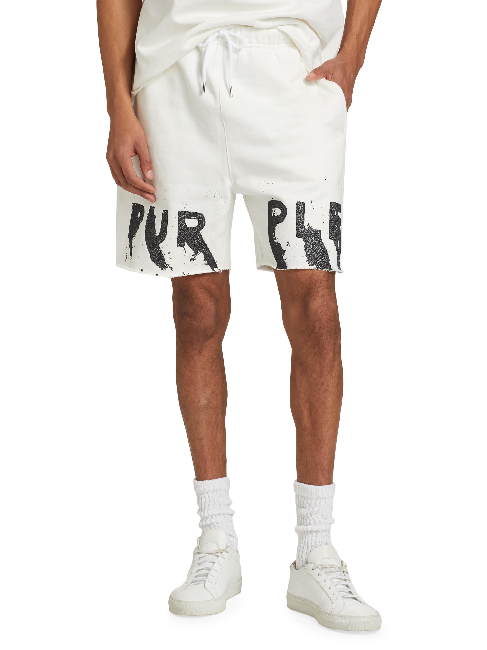 Shop Purple Brand Logo Cotton Fleece Shorts | Saks Fifth Avenue 
