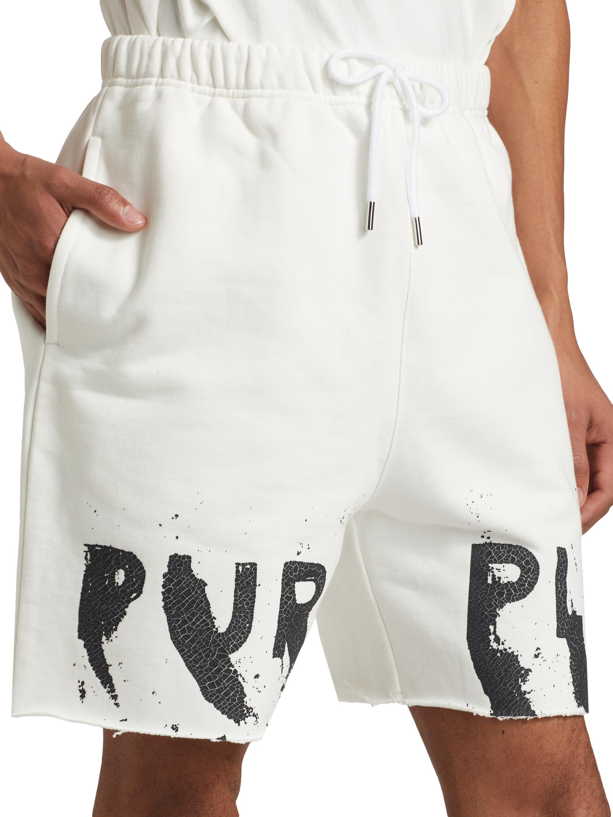 Shop Purple Brand Logo Cotton Fleece Shorts | Saks Fifth Avenue 