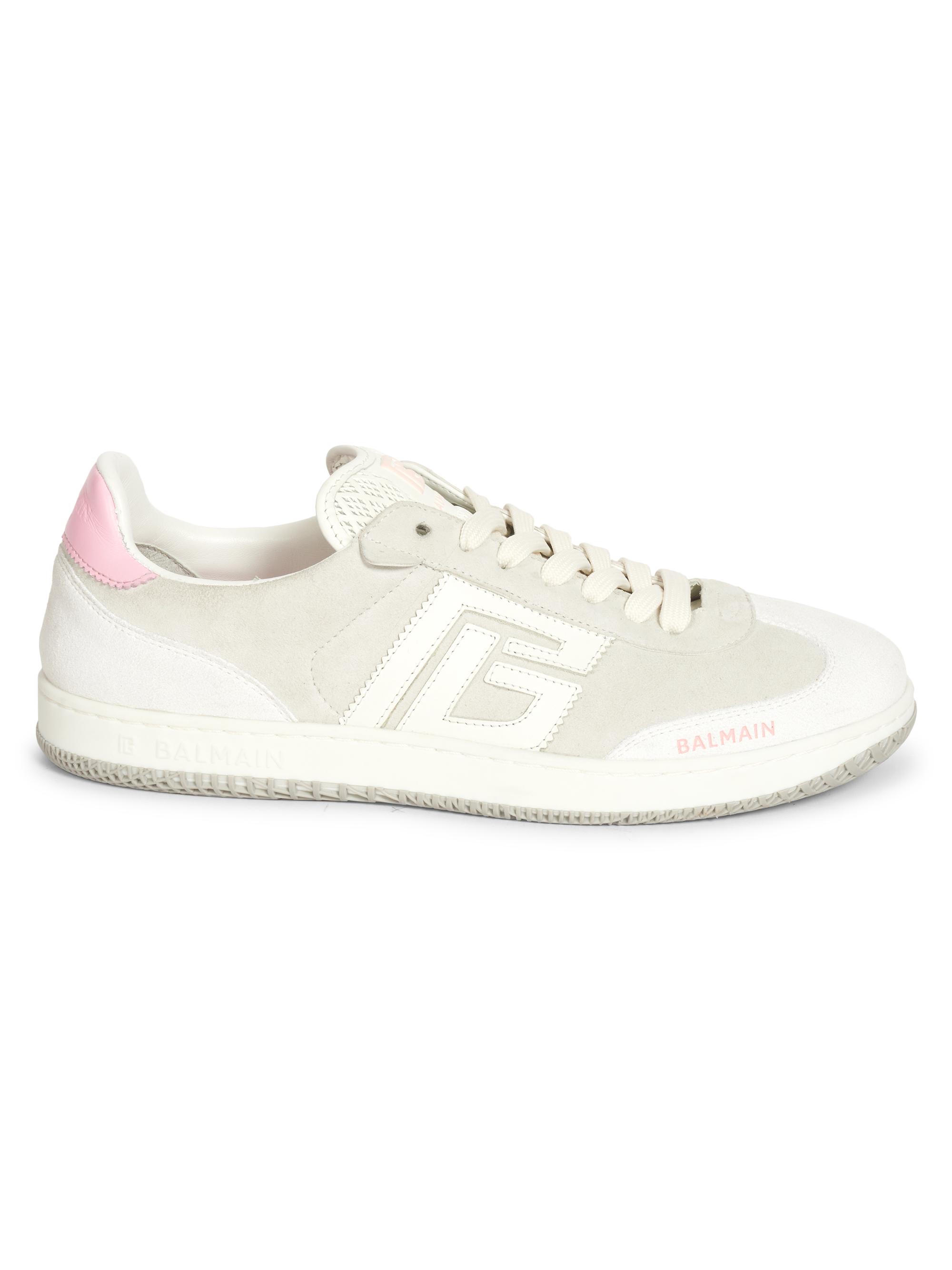 Balmain Women's Swan Suede & Leather Sneakers - Rose Blanc