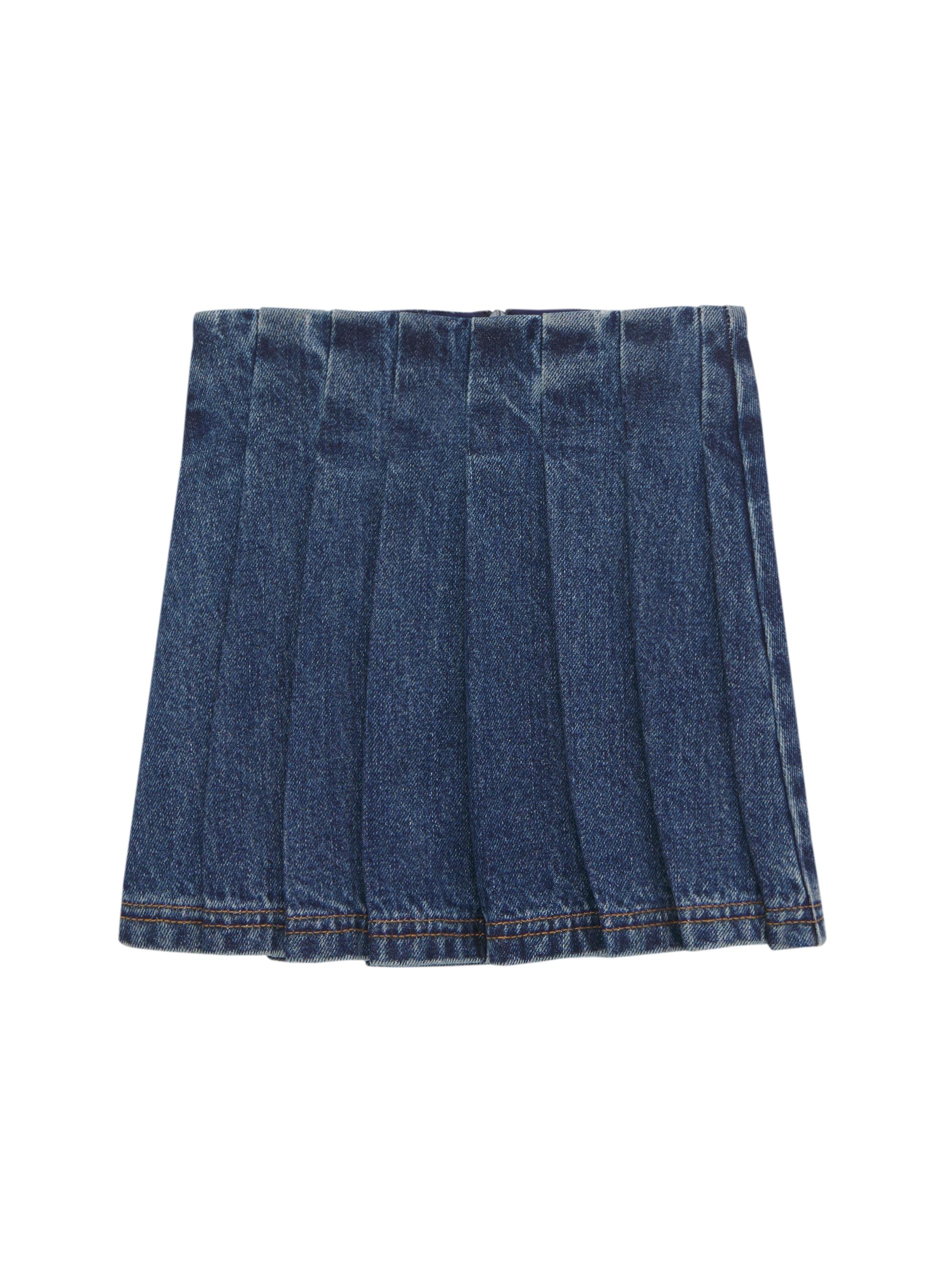 【送料&関税込】Fendi Kid Skirt Fendi Little Girl's & Girl's Logo Embroidered Denim Skirt