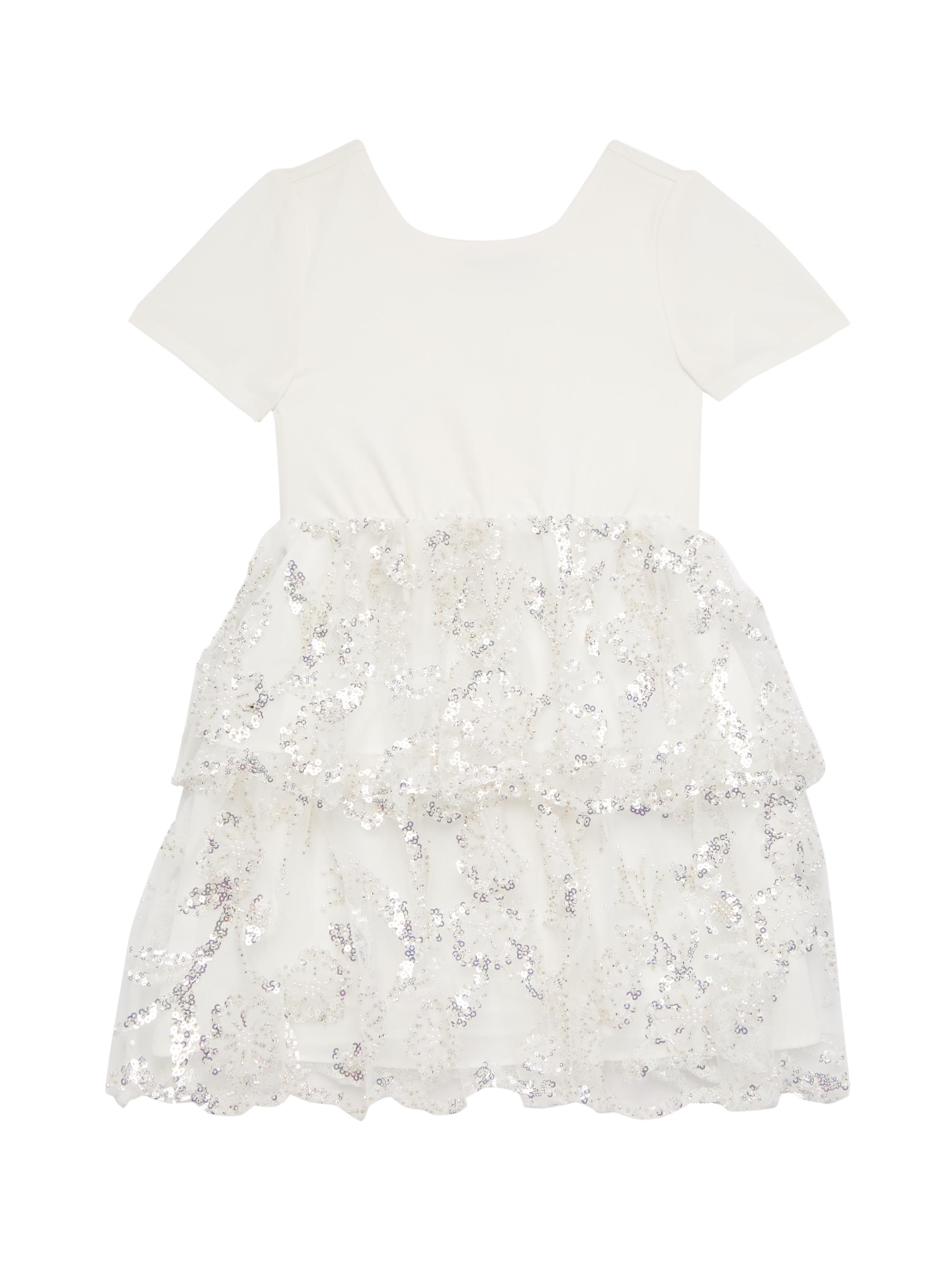 Self-Portrait Little Girl's & Girl's Sequined Tulle Minidress - White