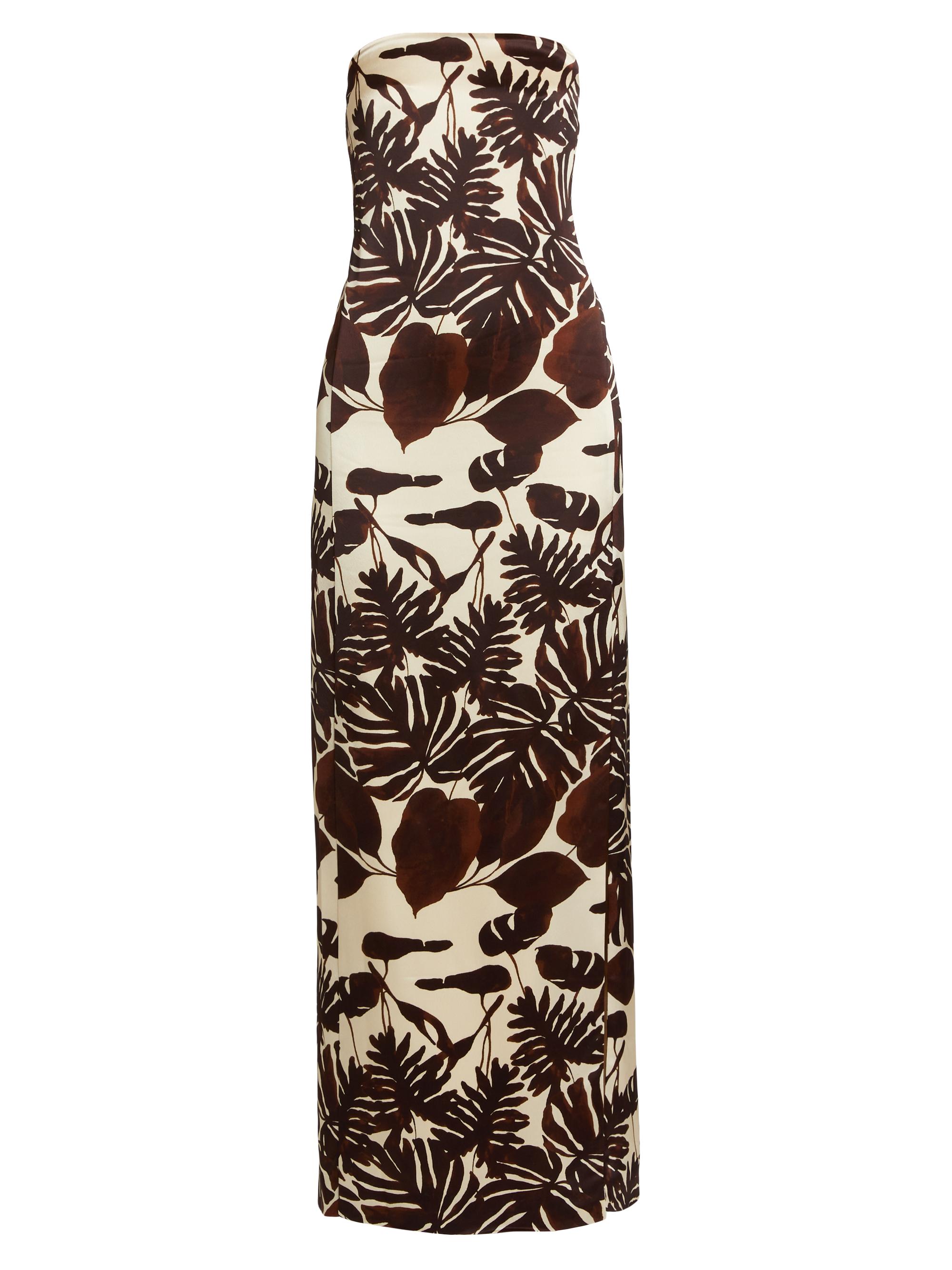 Nicholas the Label Women's Axelie Palm Strapless Tube Gown - Chocolate Sergovia