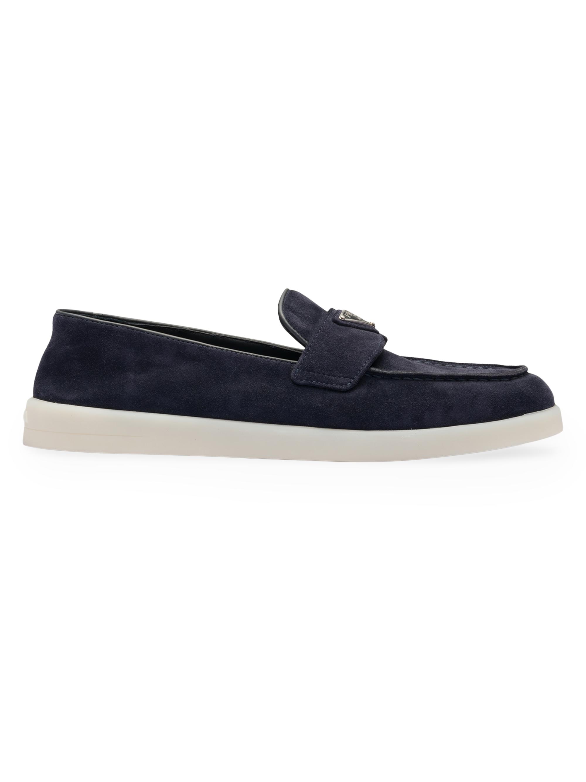 Prada Women's Suede Leather Loafers - Blue