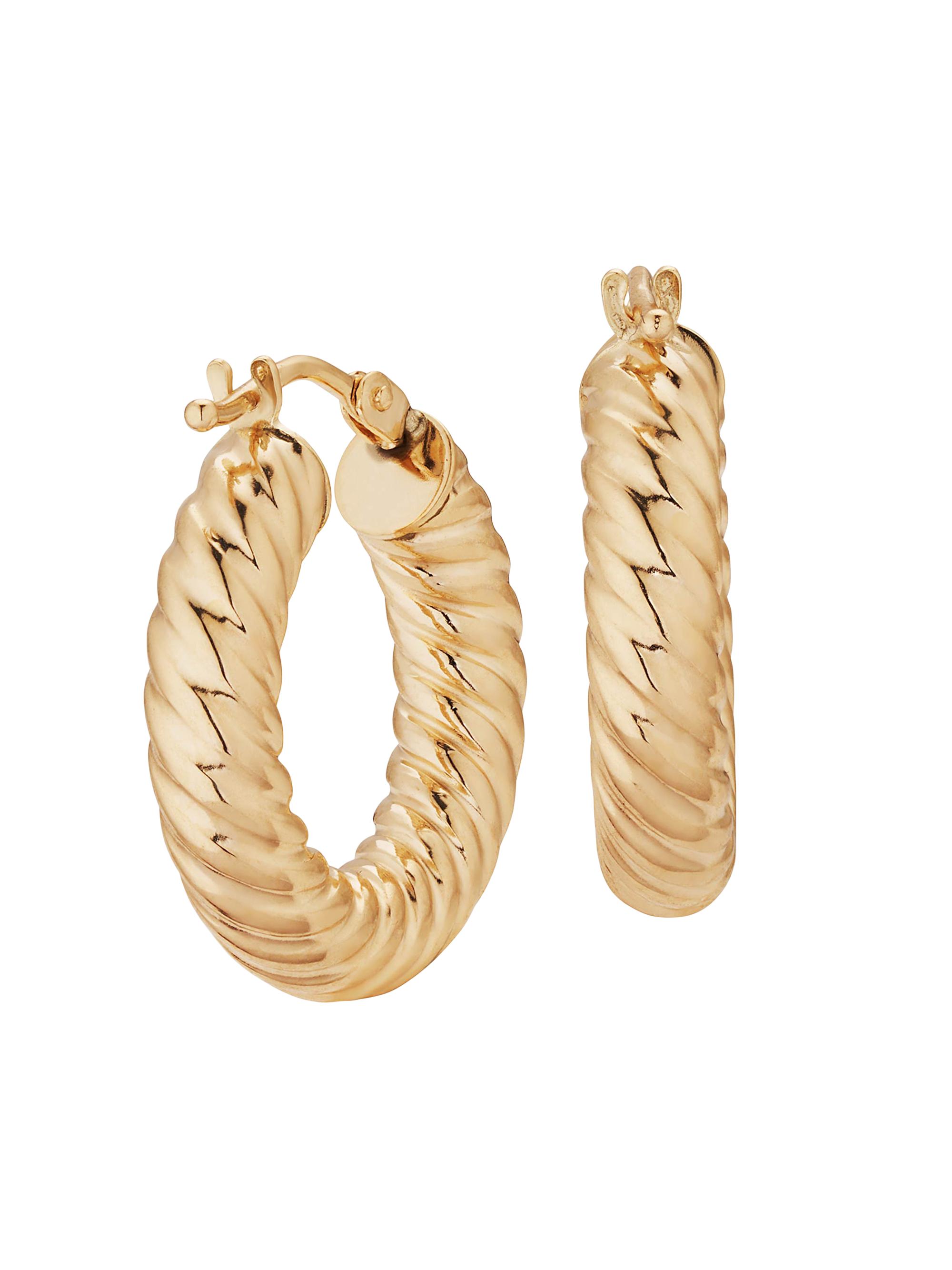 Oradina Women's 14K Yellow Gold Goddess Bold Hoops - Yellow Gold