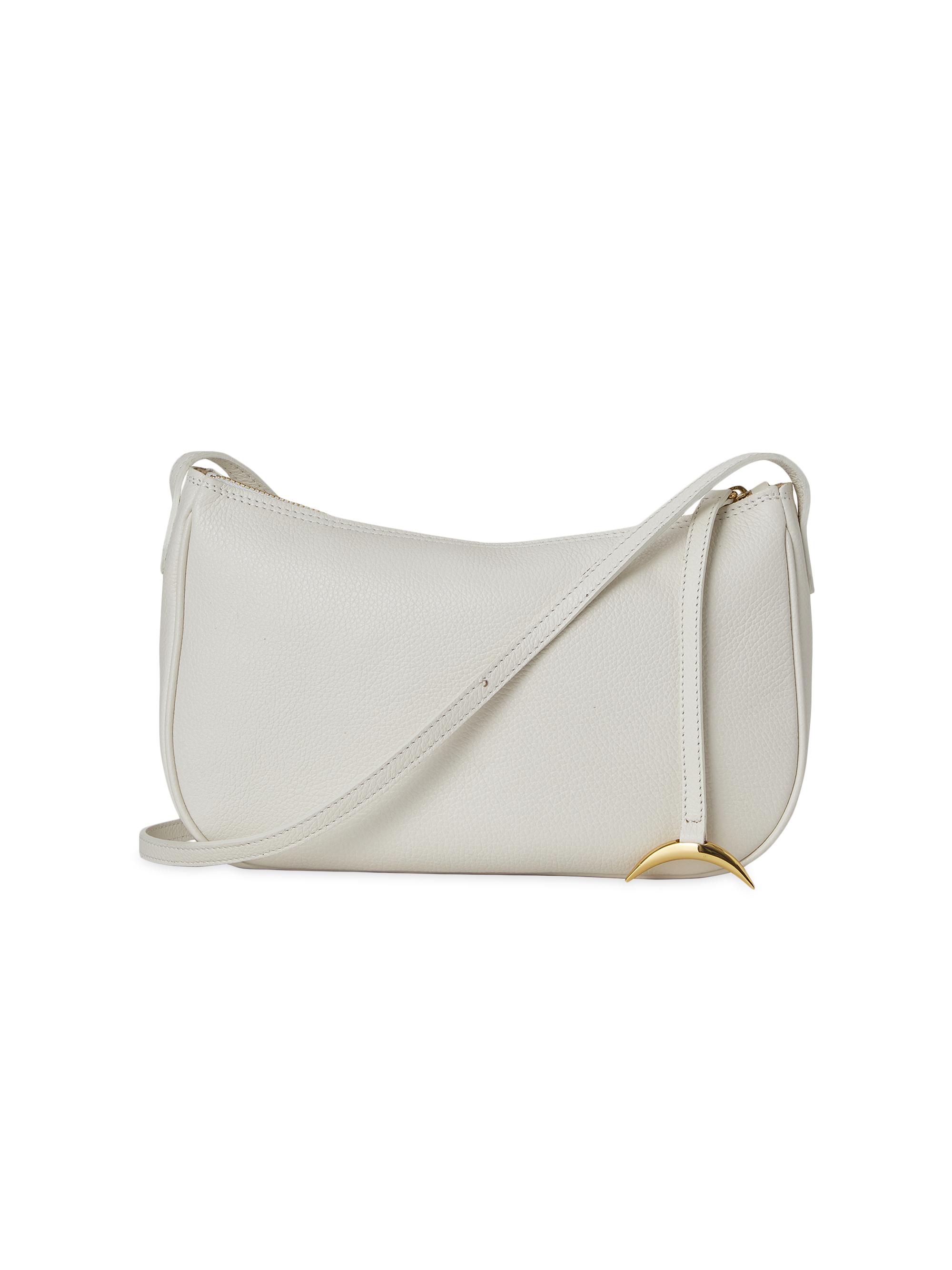 Liffner Women's Moon Midi Grained Leather Bag - Cream