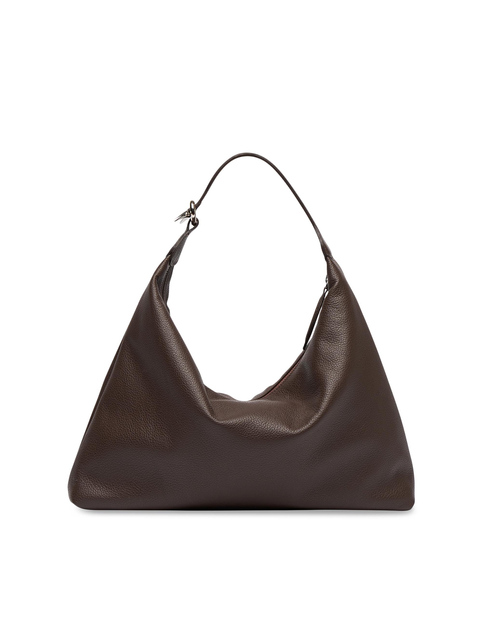 Liffner Women's Pillow Leather Hobo Bag - Darkbrown