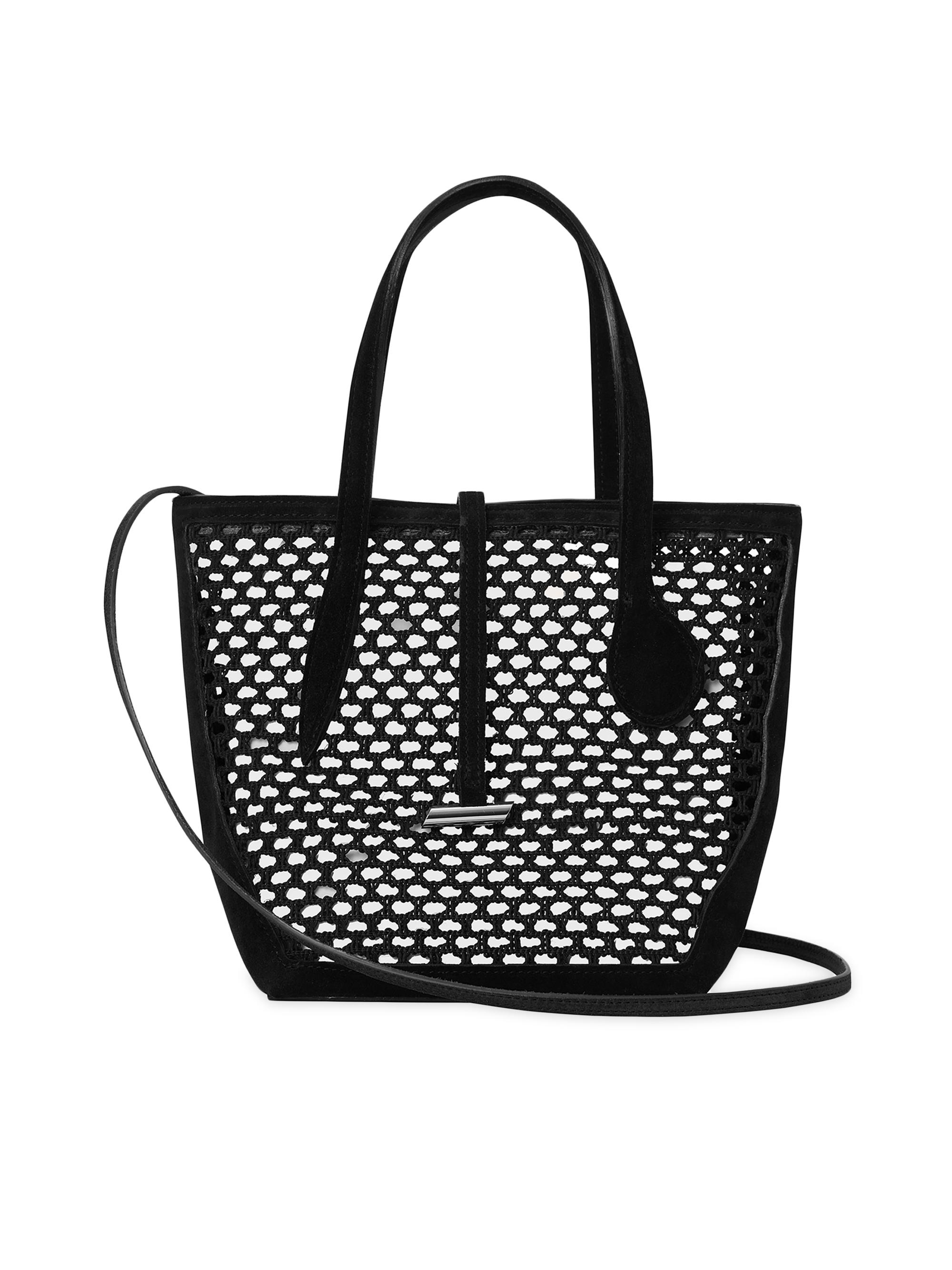 Liffner Women's Mini Sprout Cotton & Suede Tote Bag - Black