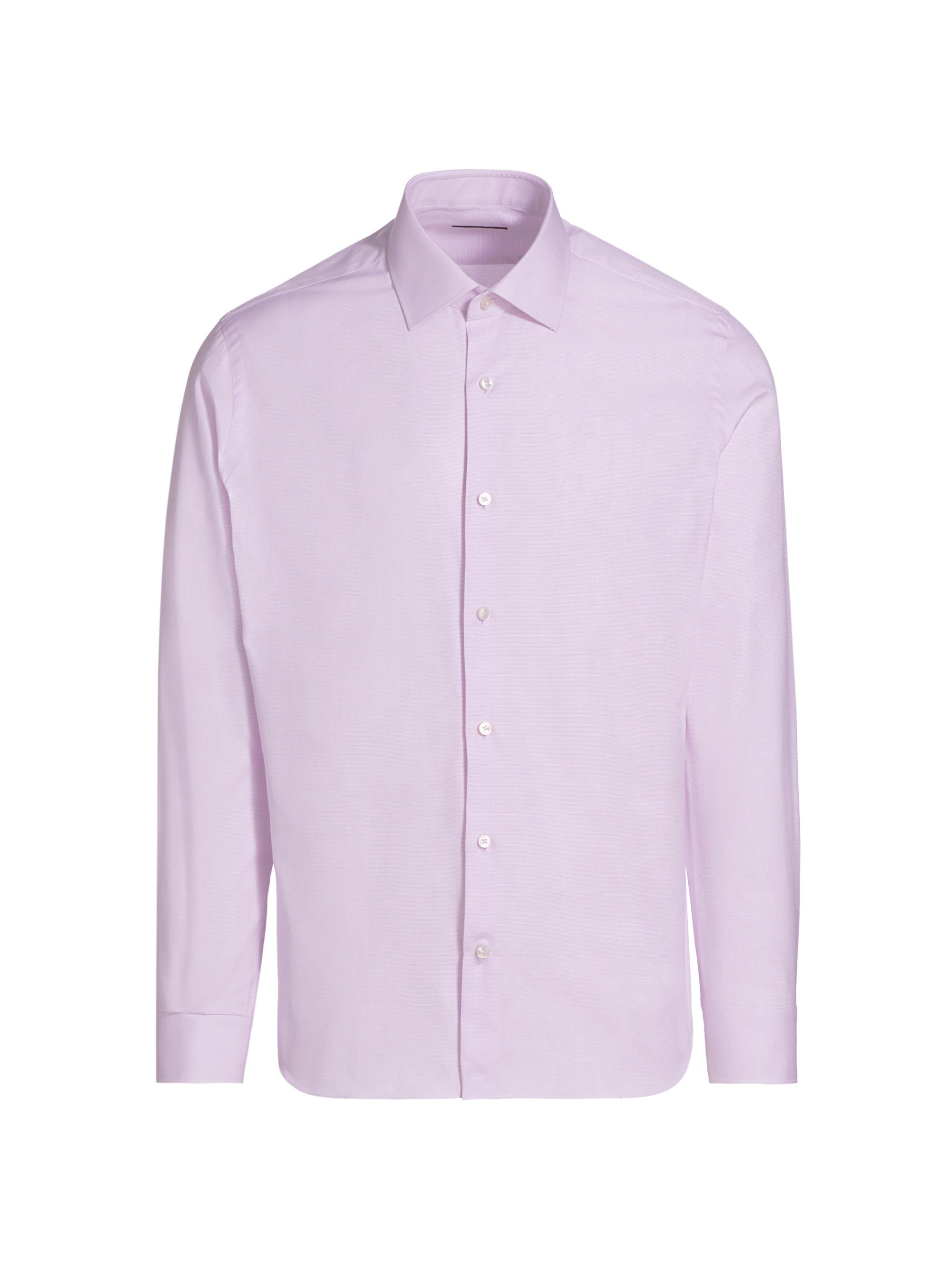 Saks Fifth Avenue Men's COLLECTION Dobby Dress Shirt - Purple