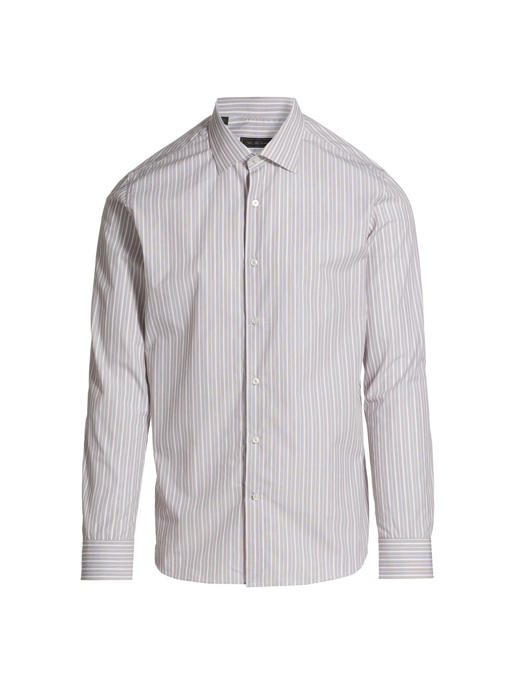 Saks Fifth Avenue Men's COLLECTION Striped Cotton Button-Front Shirt - Cream