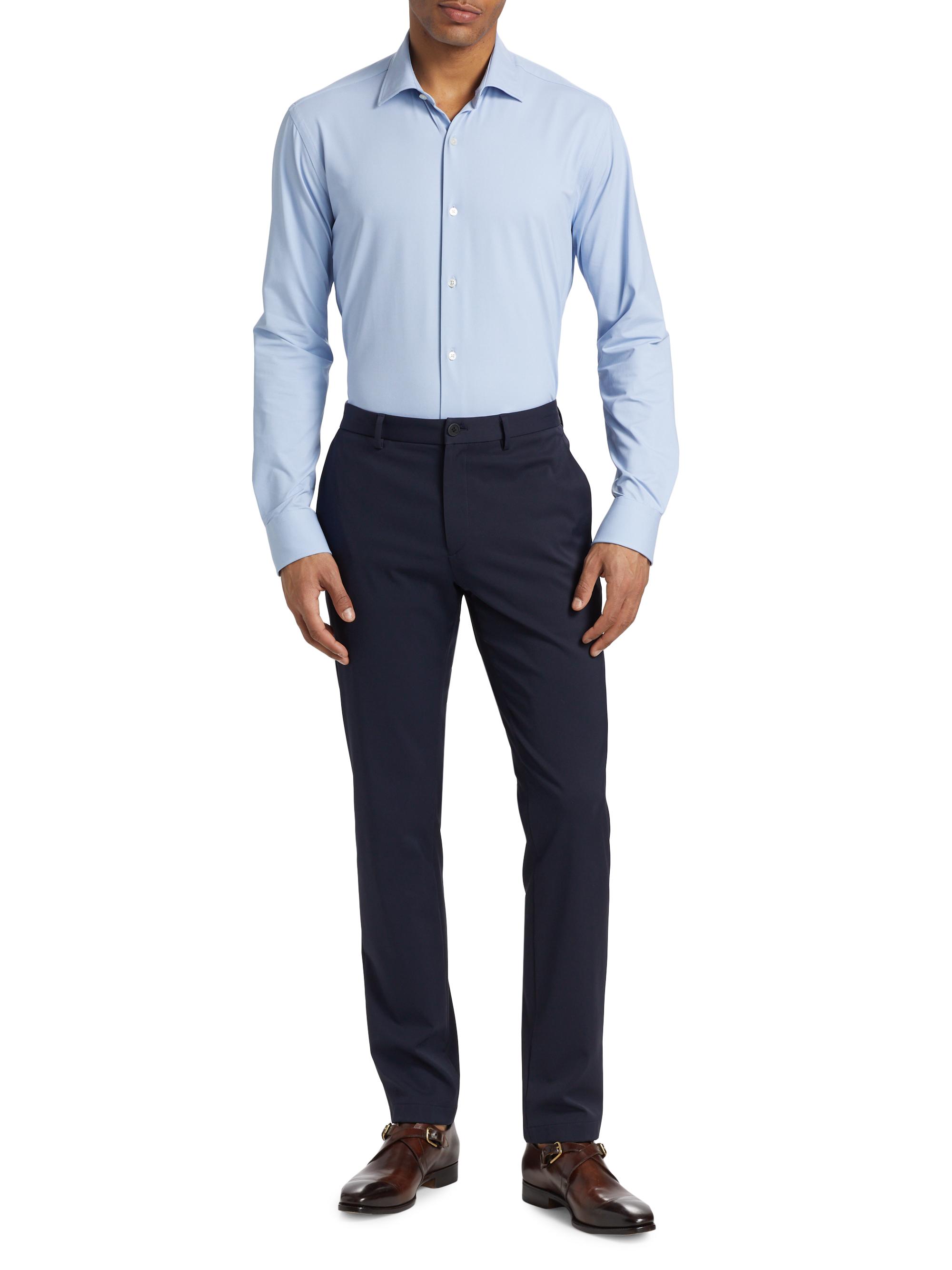 saks fifth avenue slim fit dress shirt SAKS FIFTH AVENUE Size XXXL White Cotton Spread Collar Slim Fit Long Sleeve  Shirt – Sui Generis Designer Consignment main image 0