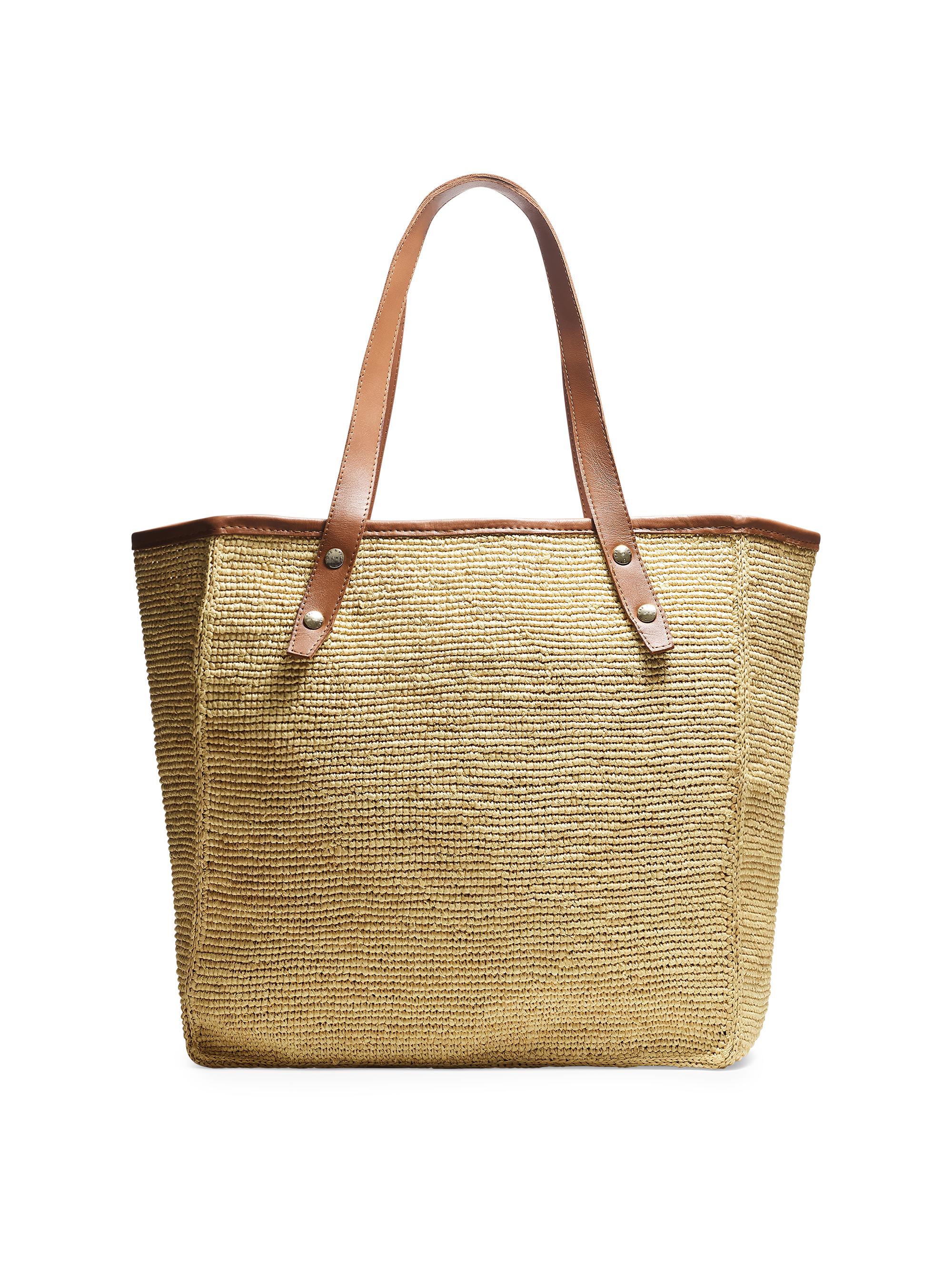 rag & bone Women's Daily Straw & Leather Tote Bag - Natural