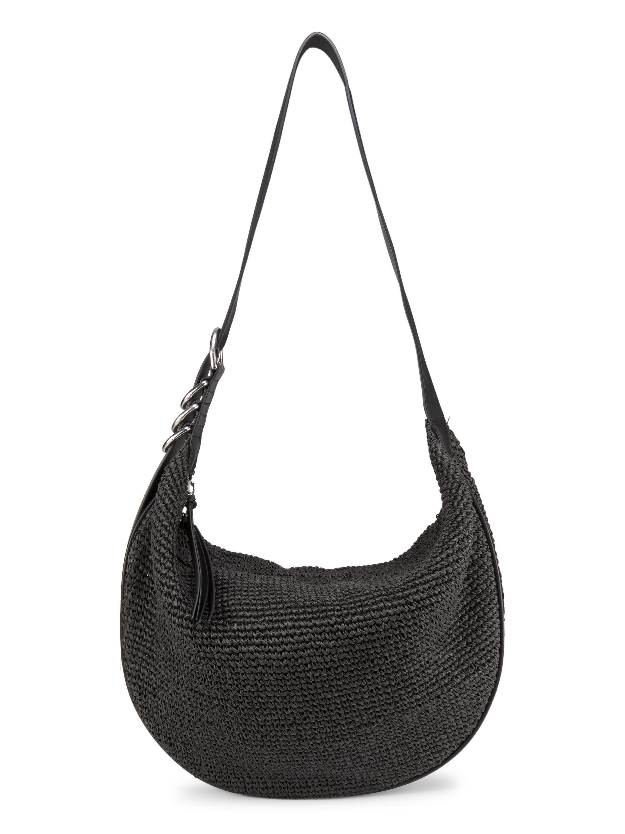 rag & bone Women's Spire Leather-Trimmed Hobo Bag - Black