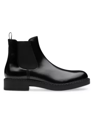 Shop Prada Brushed Leather Chelsea Boots | Saks Fifth Avenue
