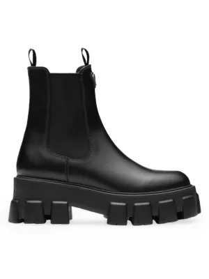 Prada Monolith leather Chelsea boots - Black