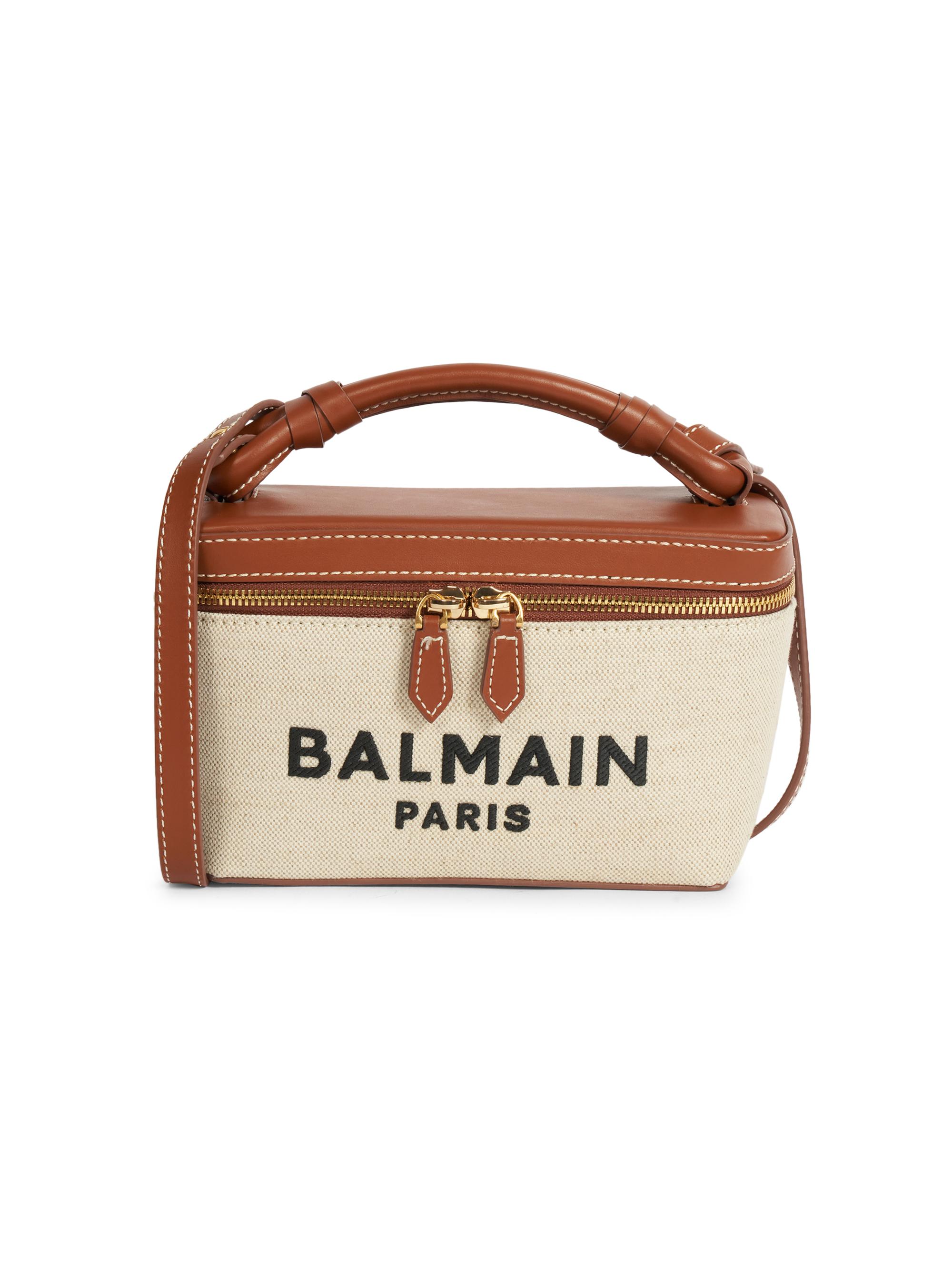 Balmain Women's B-Army Canvas & Logo Vanity Case - Naturel
