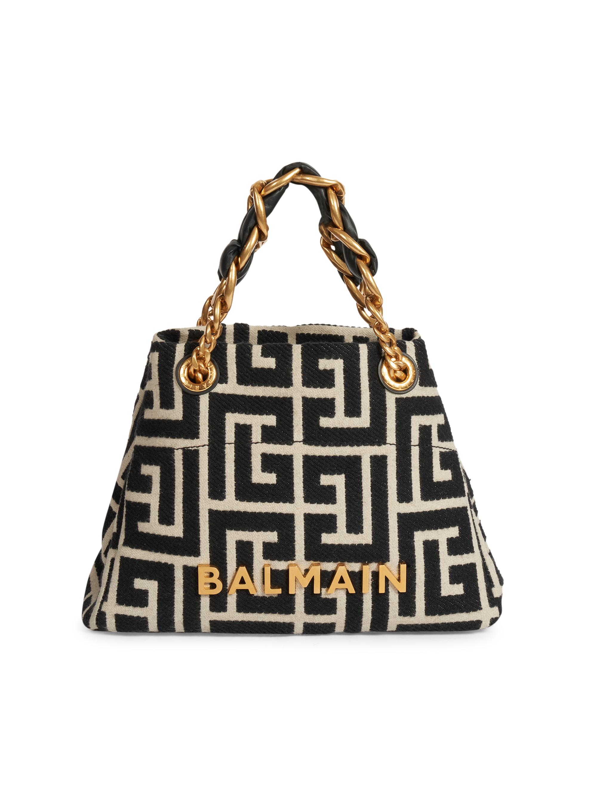 Balmain Women's 1945 Soft Cabas Monogram Jacquard Tote Bag -  Noir