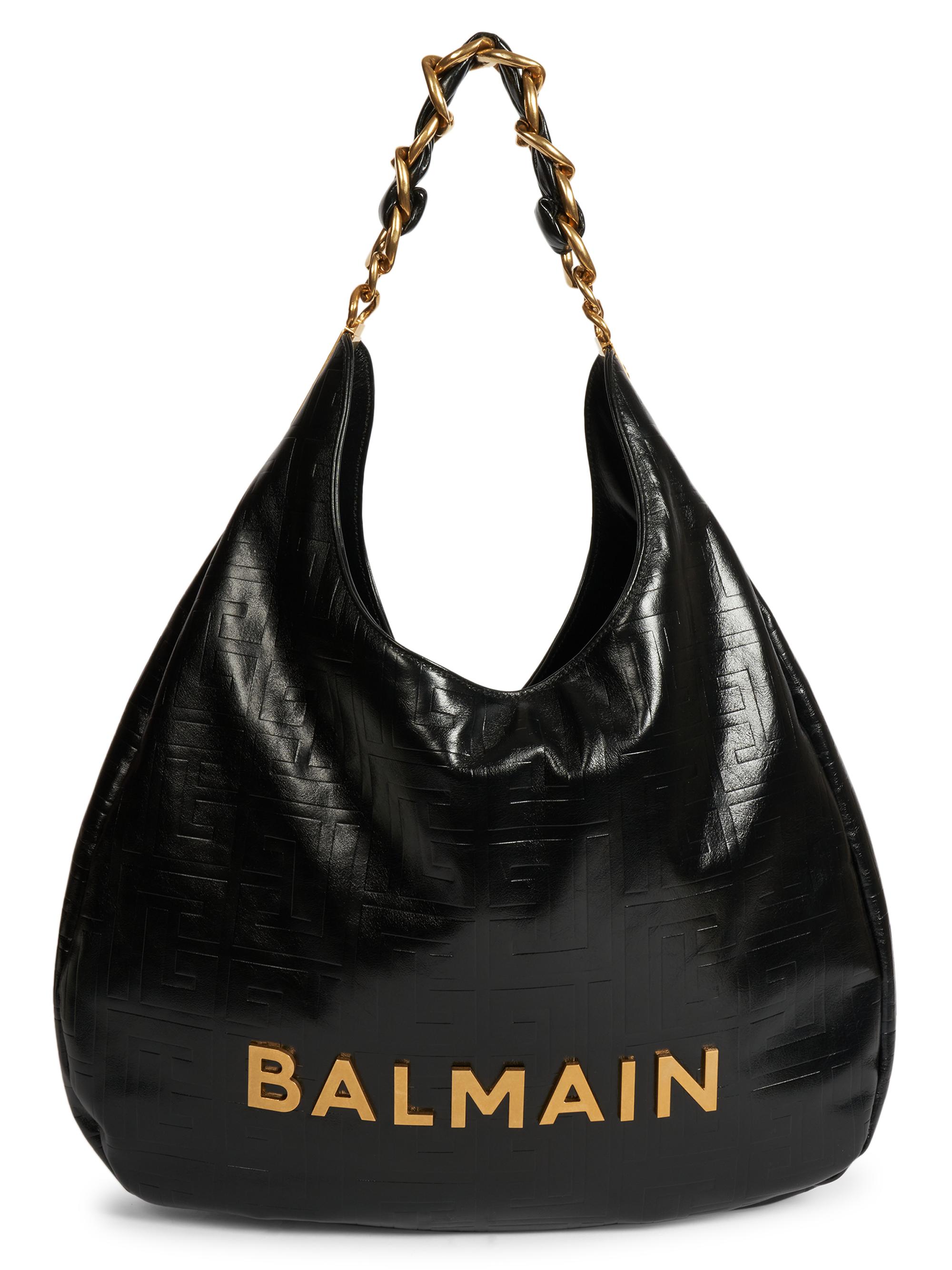 balmain 　leatherbag Balmain 1945 Soft Cabas Embossed Leather Hobo Bag | Saks Fifth Avenue