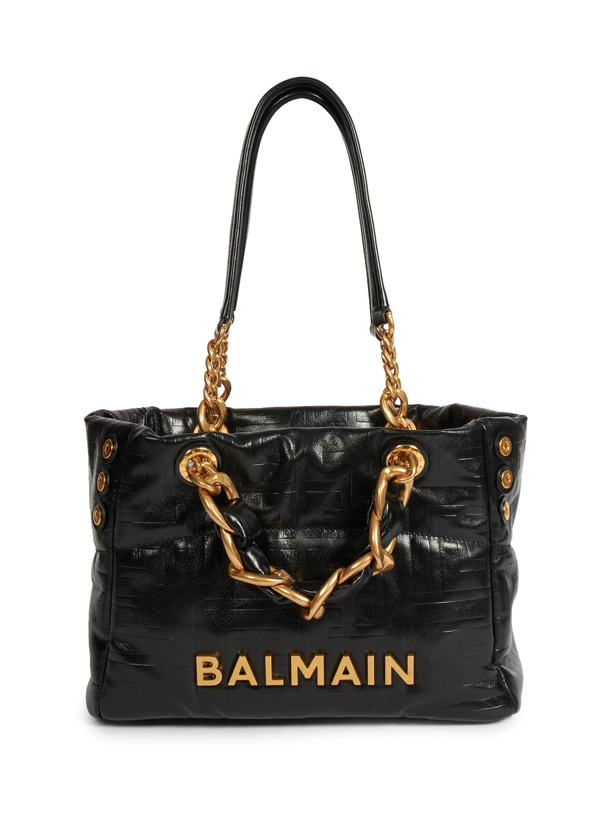 Balmain Soft Cabas Monogram Leather Tote Bag | Saks Fifth Avenue