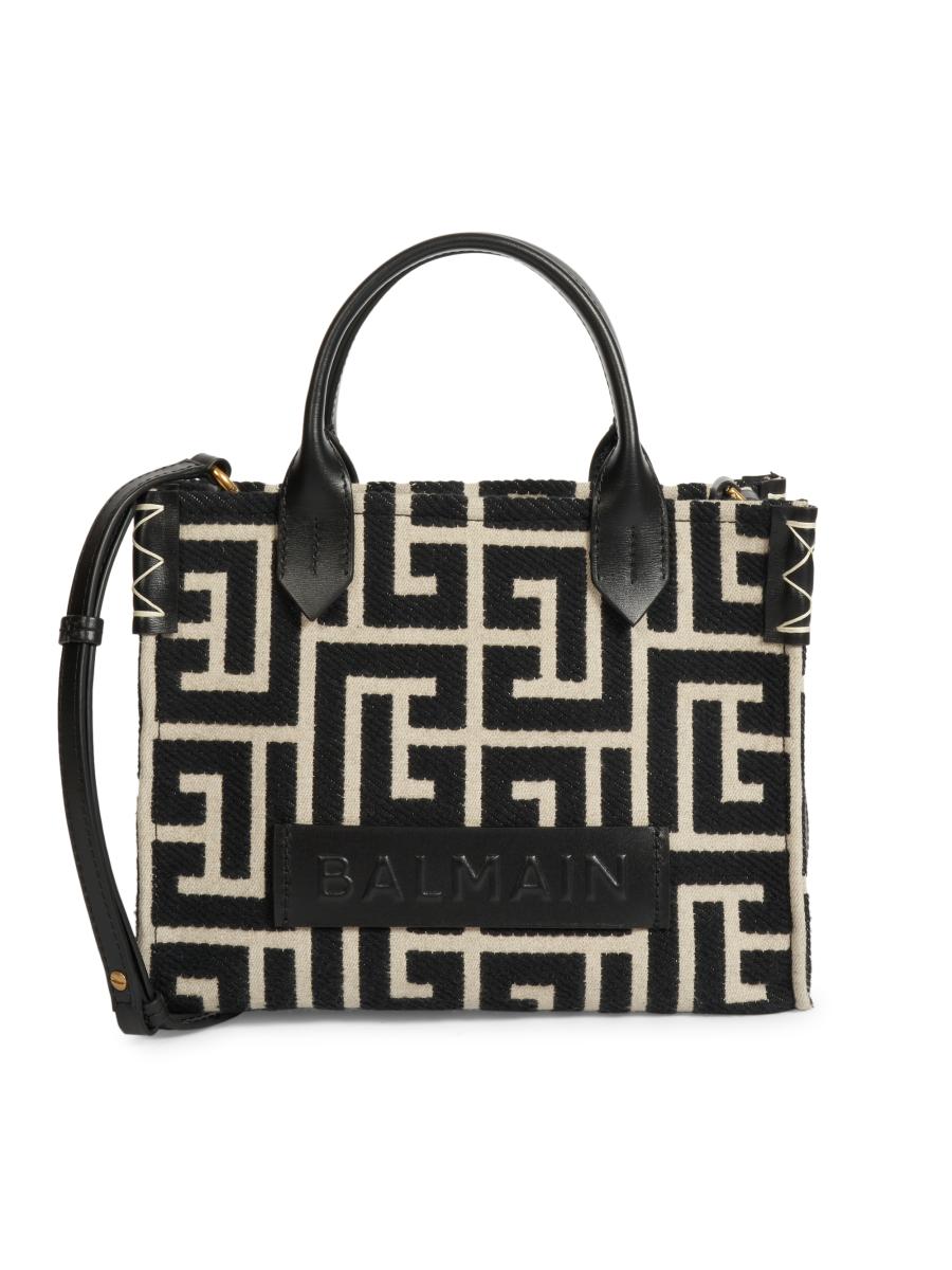 【関税込み】B-Army Shopper Bag - Balmain - Leather - Neutral Balmain B Army Medium Shopper Tote Bag in Canvas with