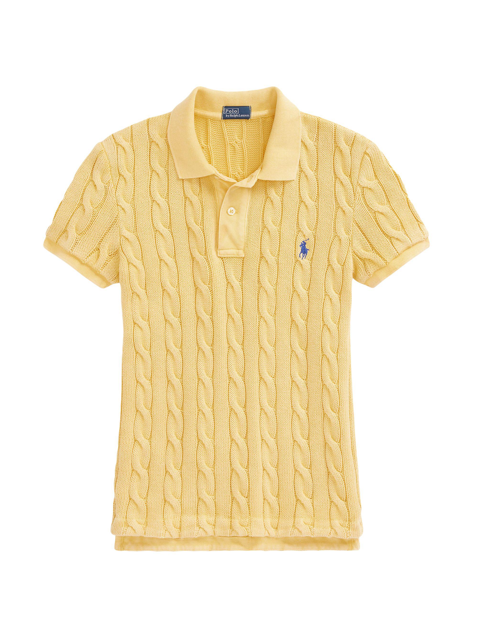 Polo Ralph Lauren Women's Cable-Knit Polo Shirt - Newport Navy