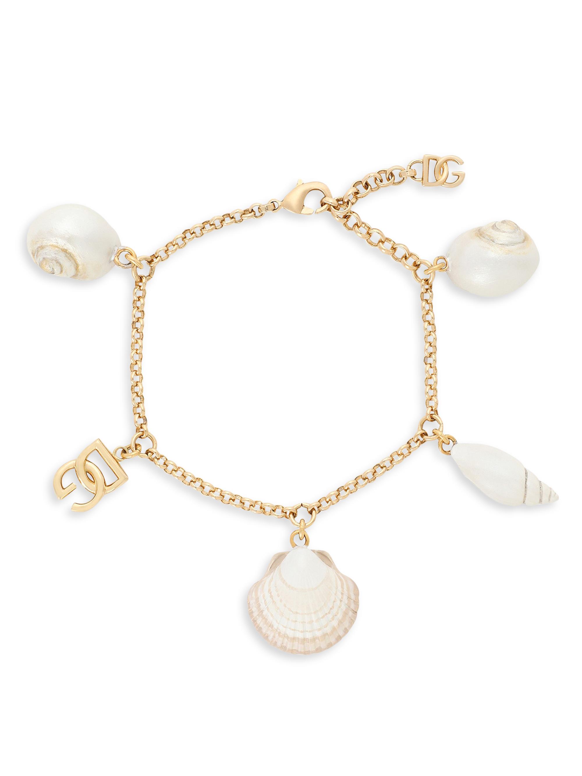 Dolce & Gabbana Women's DG Logo Goldtone Shells Charm Bracelet - Yellow Gold