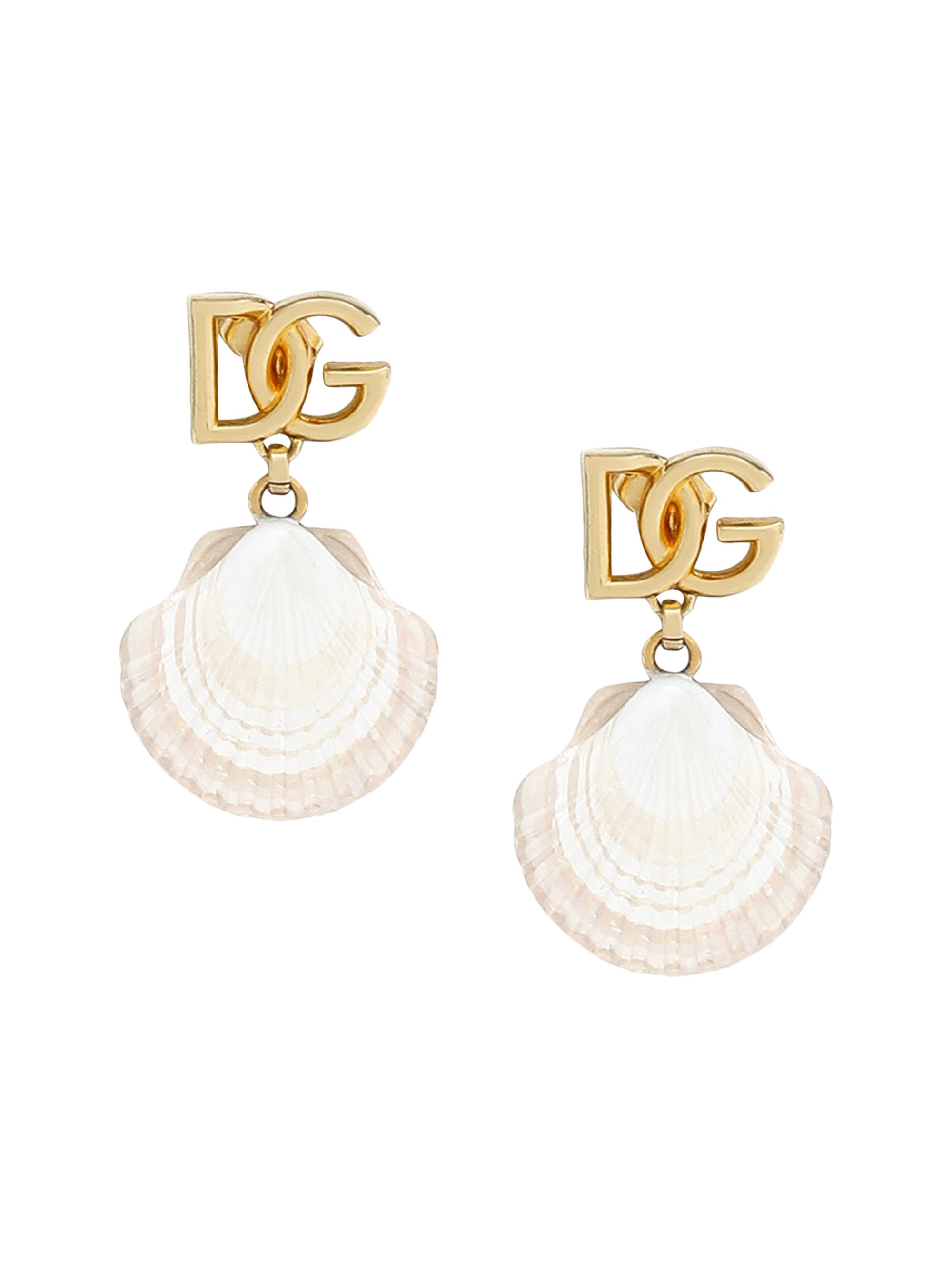Dolce & Gabbana Women's Goldtone & Shell Monogram Drop Earrings - Yellow Gold